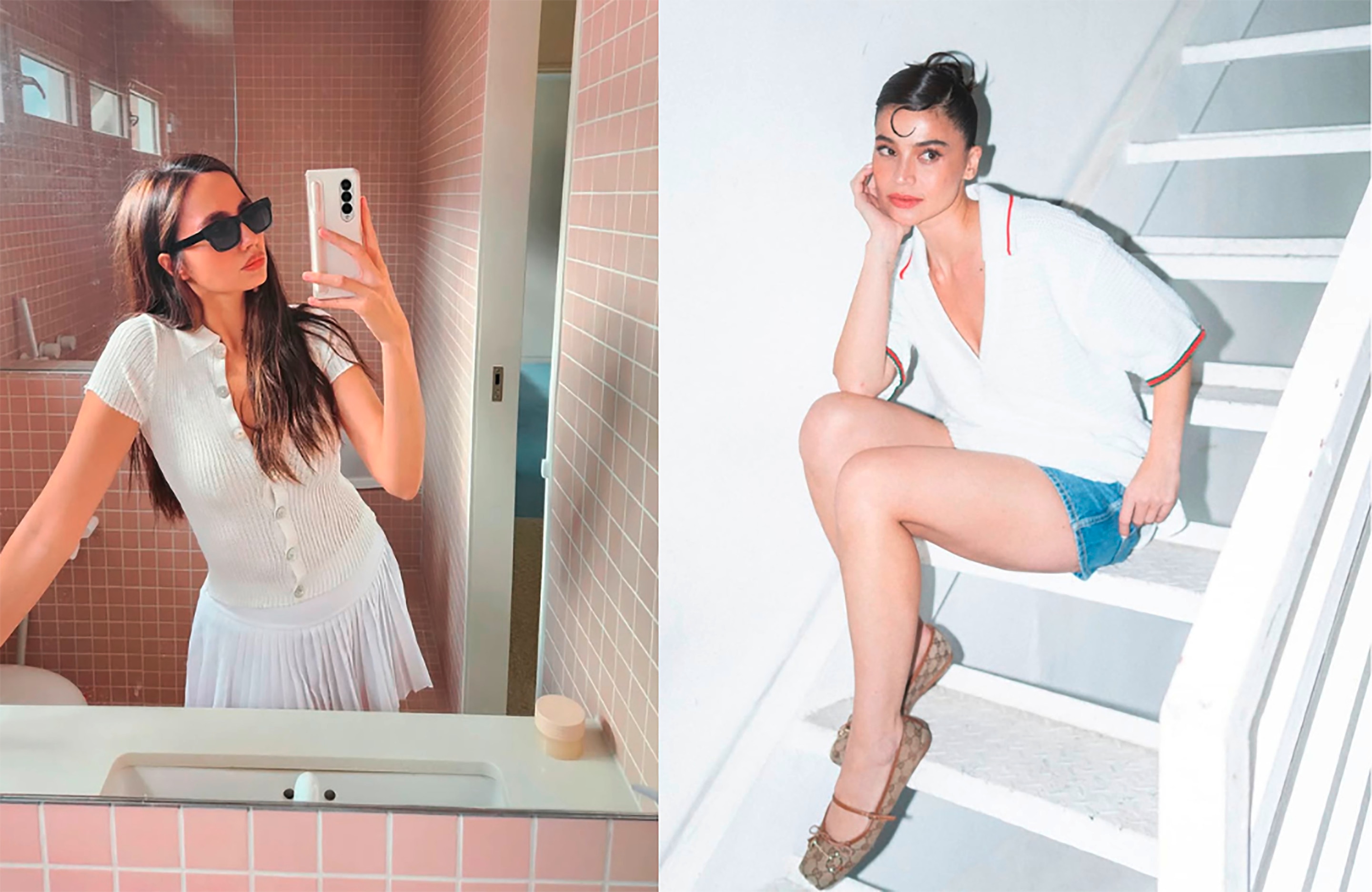 Women in tenniscore-inspired looks.