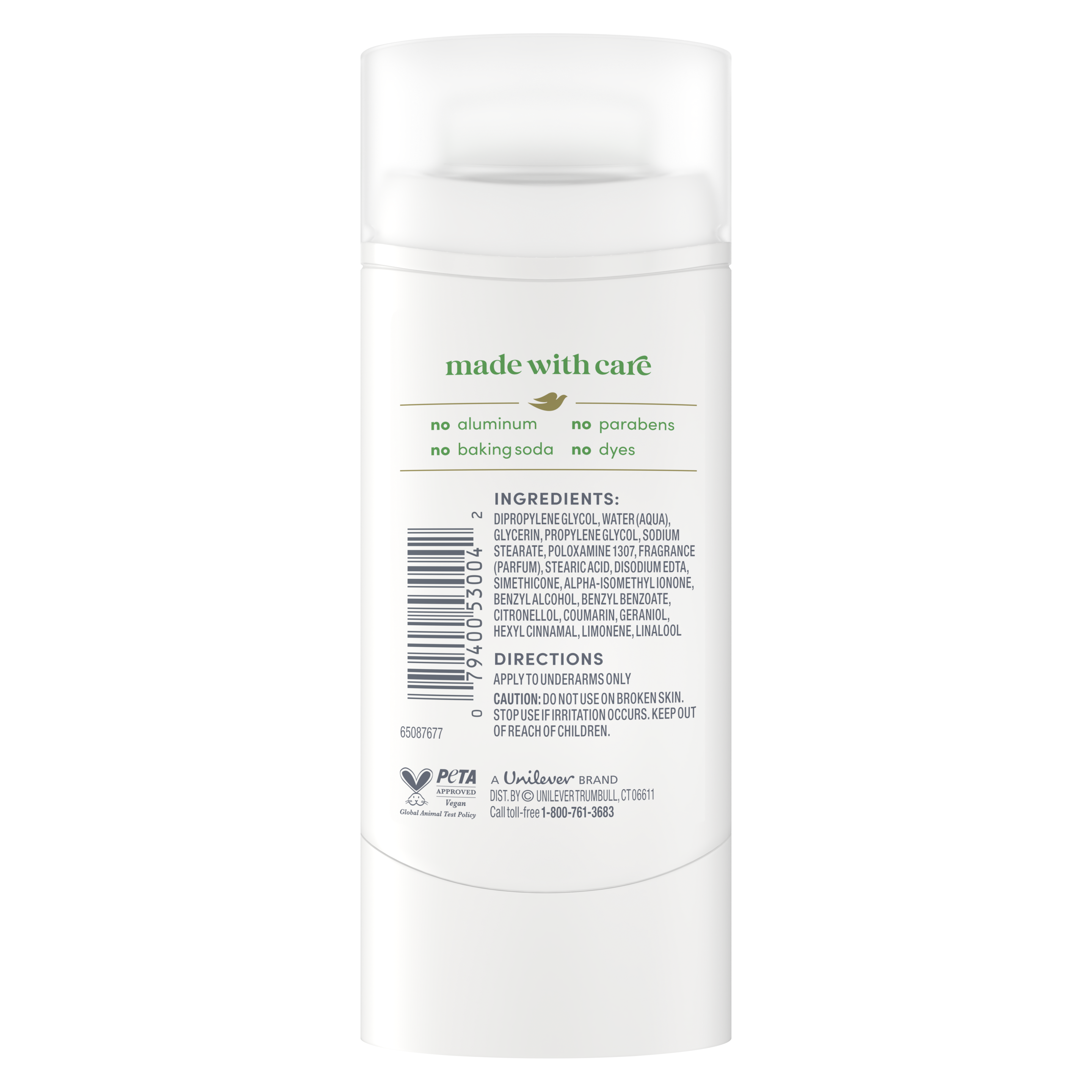Aluminum Free Deodorant Stick Cucumber & Green Tea