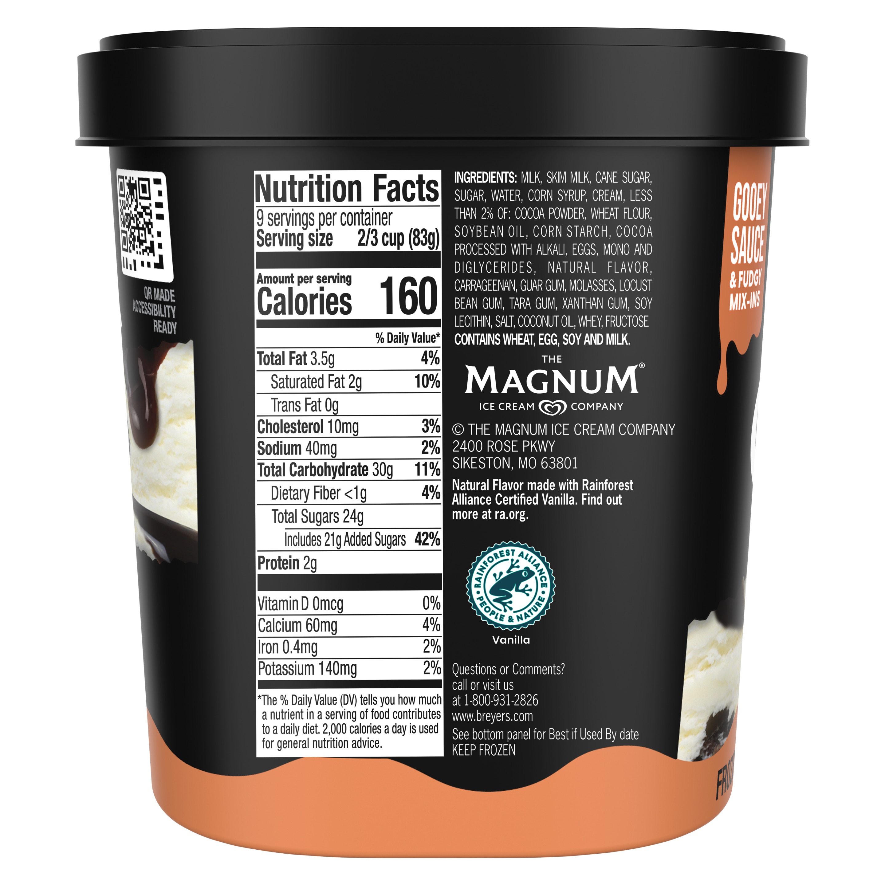 A visual showing the side of pack with badges and claims