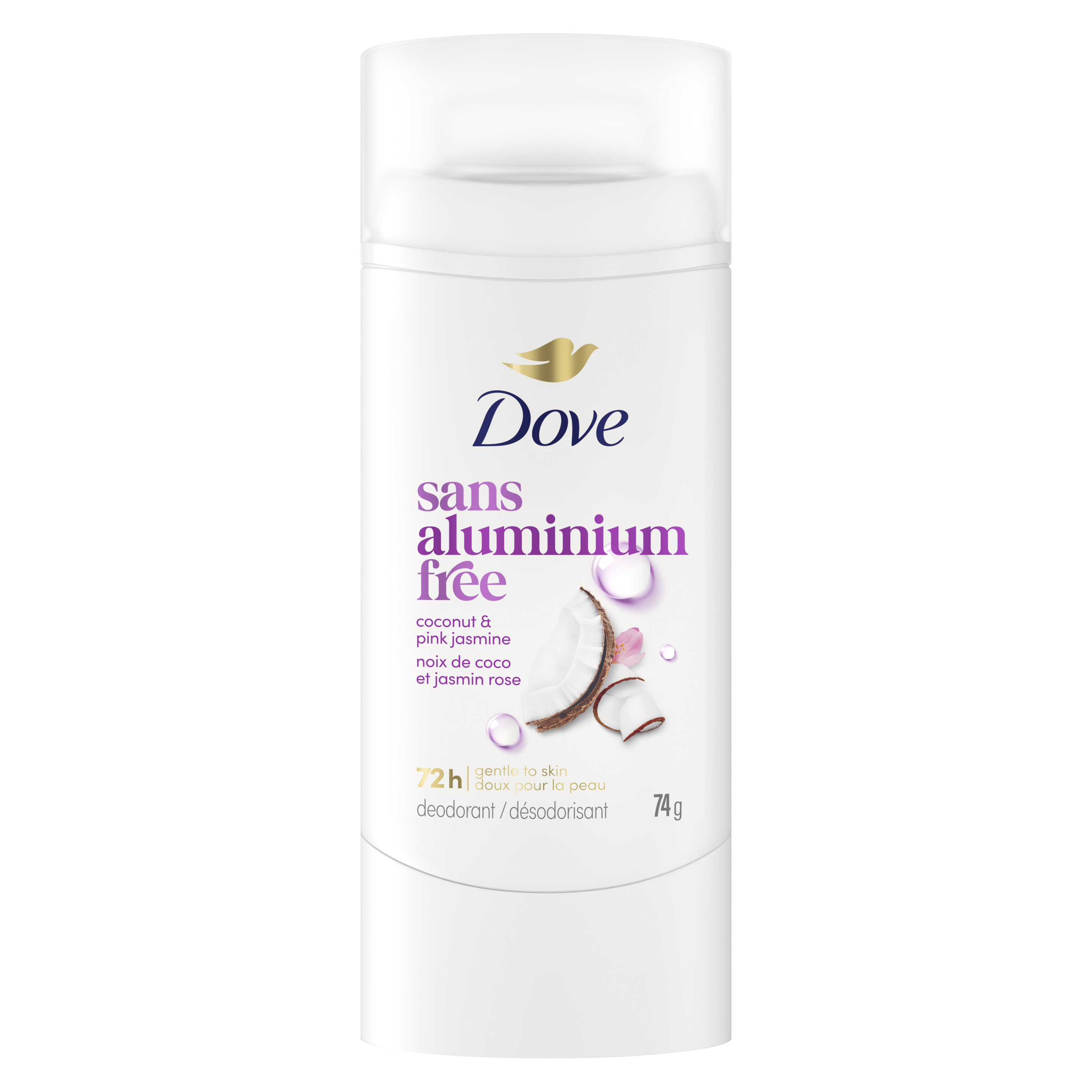 Dove Aluminum Free Deodorant Stick Coconut and Pink Jasmine packshot