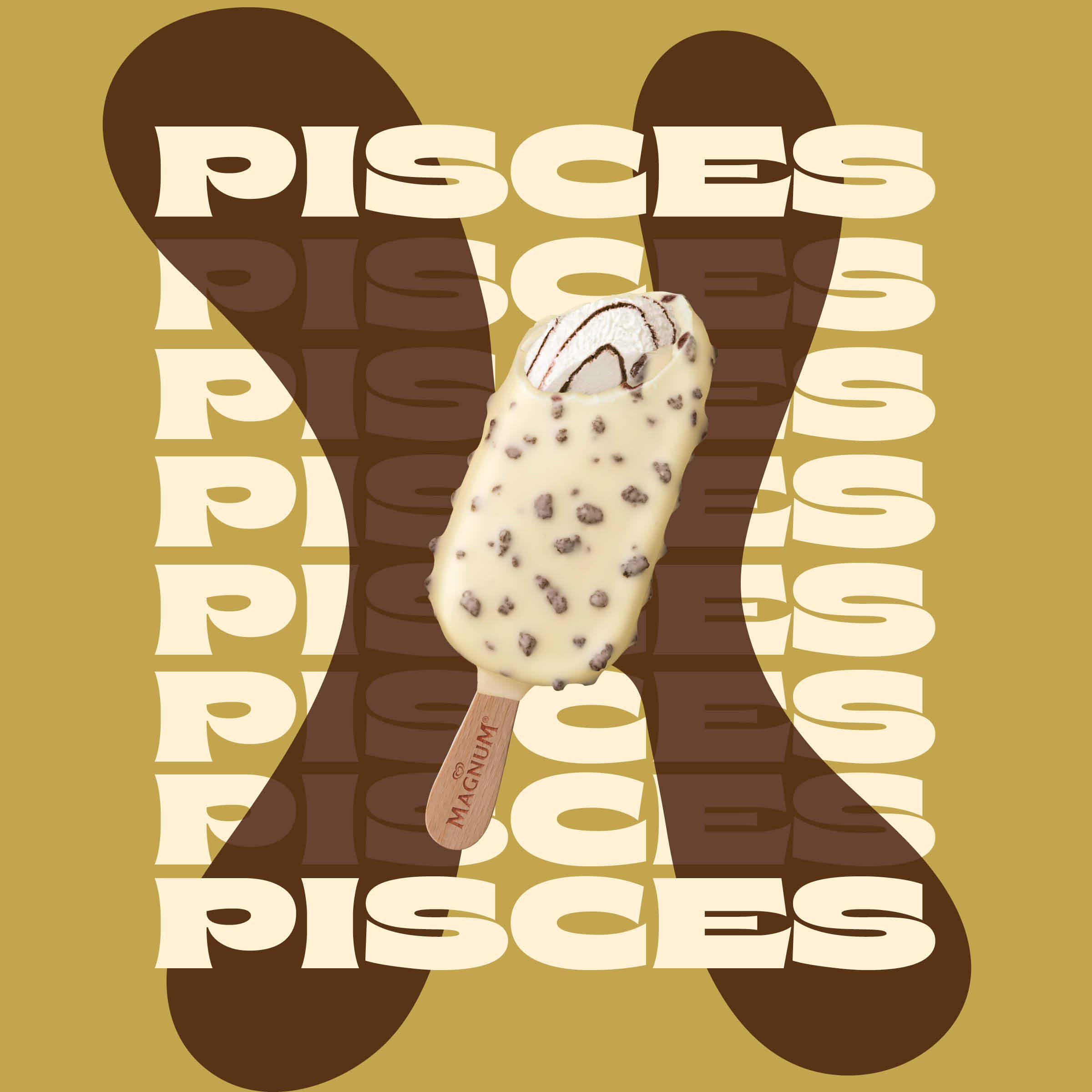 Magnum Mini White Chocolate and Cookies bar is the ice cream flavor for Pisces.