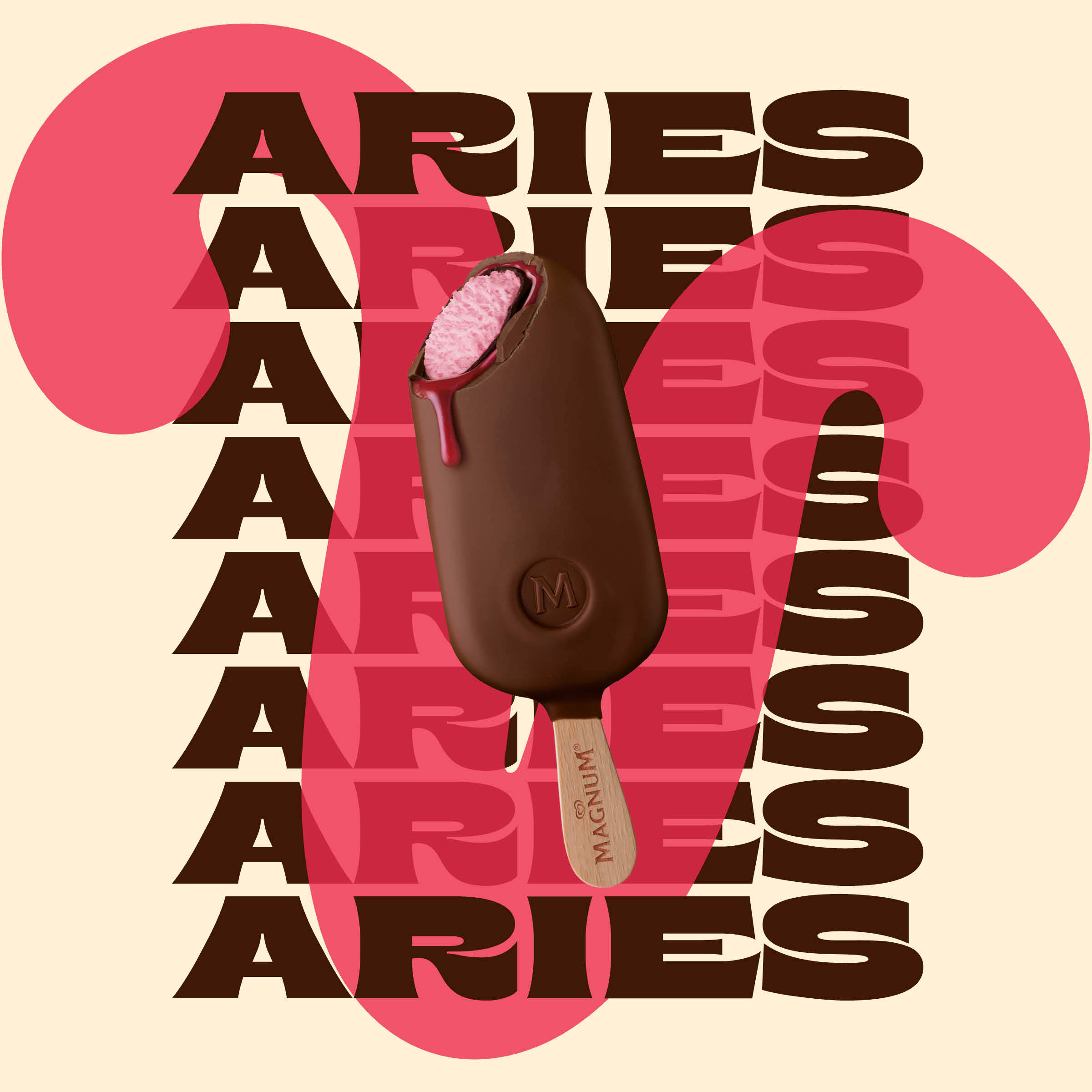 Magnum Double Raspberry is the ice cream flavor for Aries.