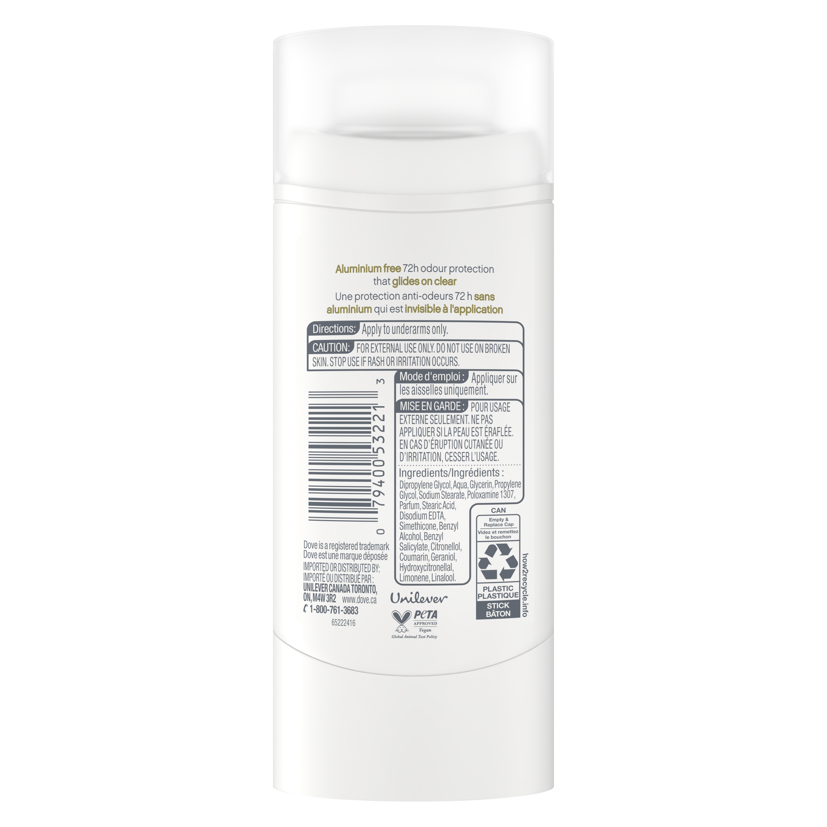 Aluminium Free Deodorant Stick Lavender & Vanilla Scent