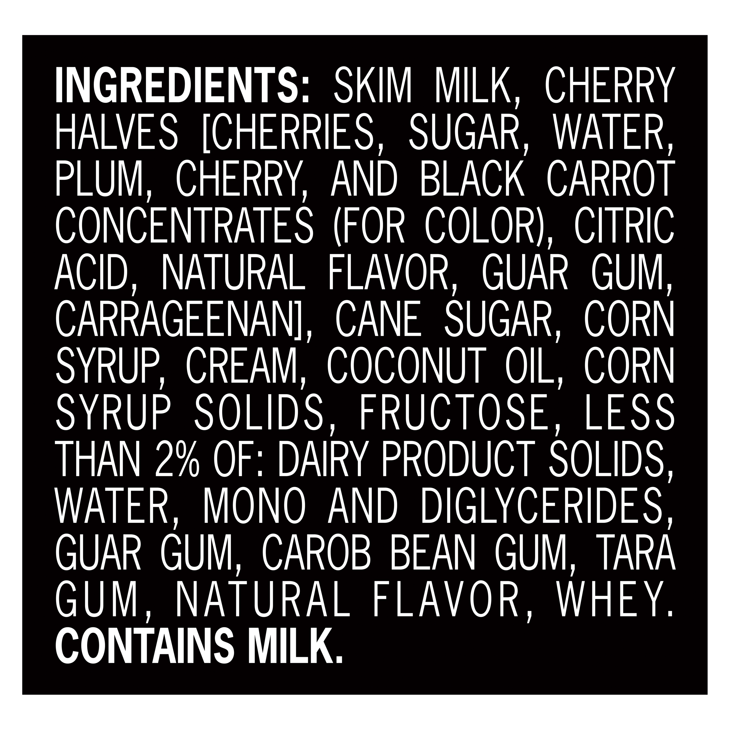 A 48 ounce tub of Breyers® Cherry Vanilla Ingredient List