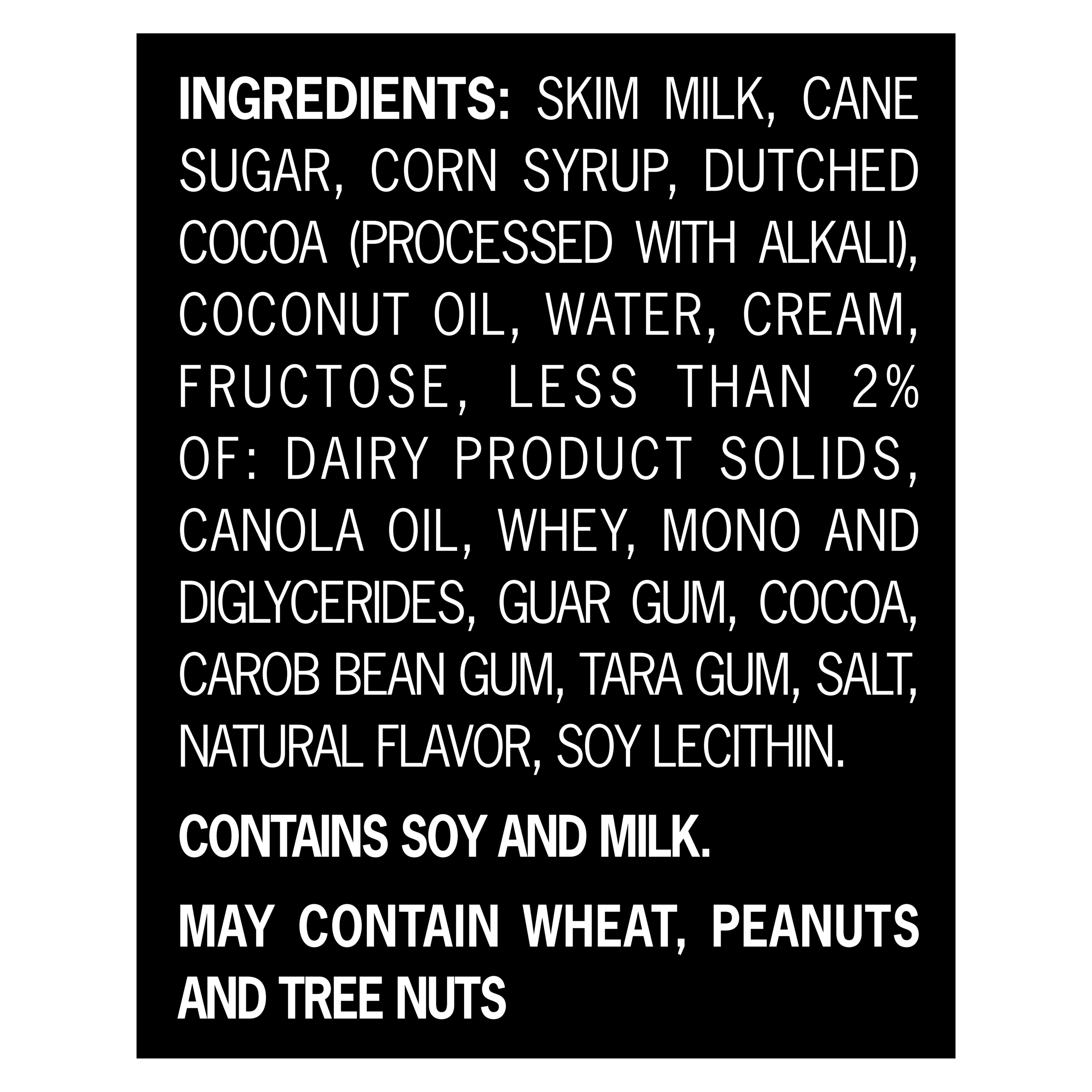 A 48 ounce tub of Breyers® Chocolate Truffle ingredient list