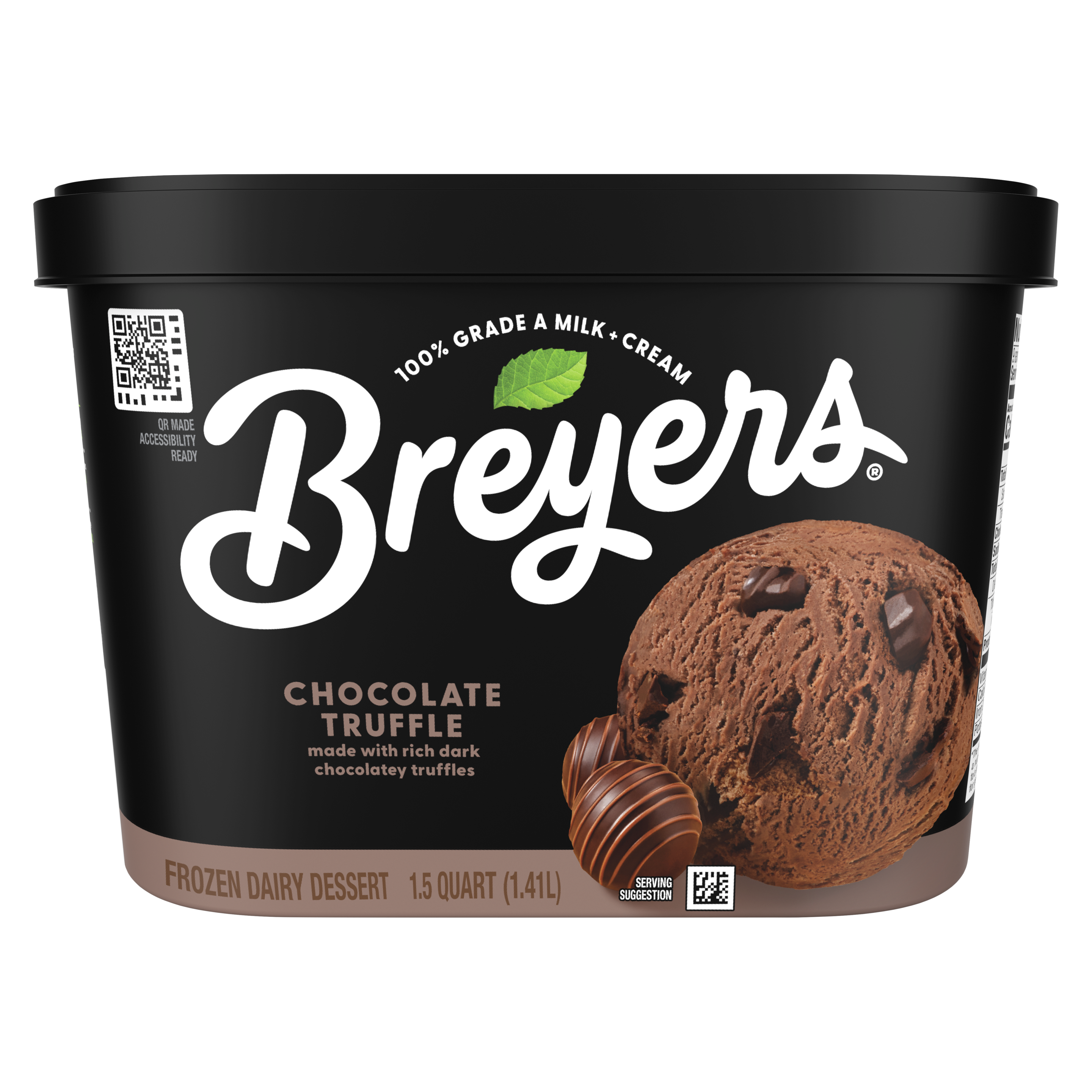 A 48 ounce tub of Breyers® Chocolate Truffle front of pack