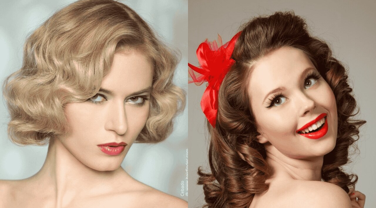 Vintage curls for curly hair