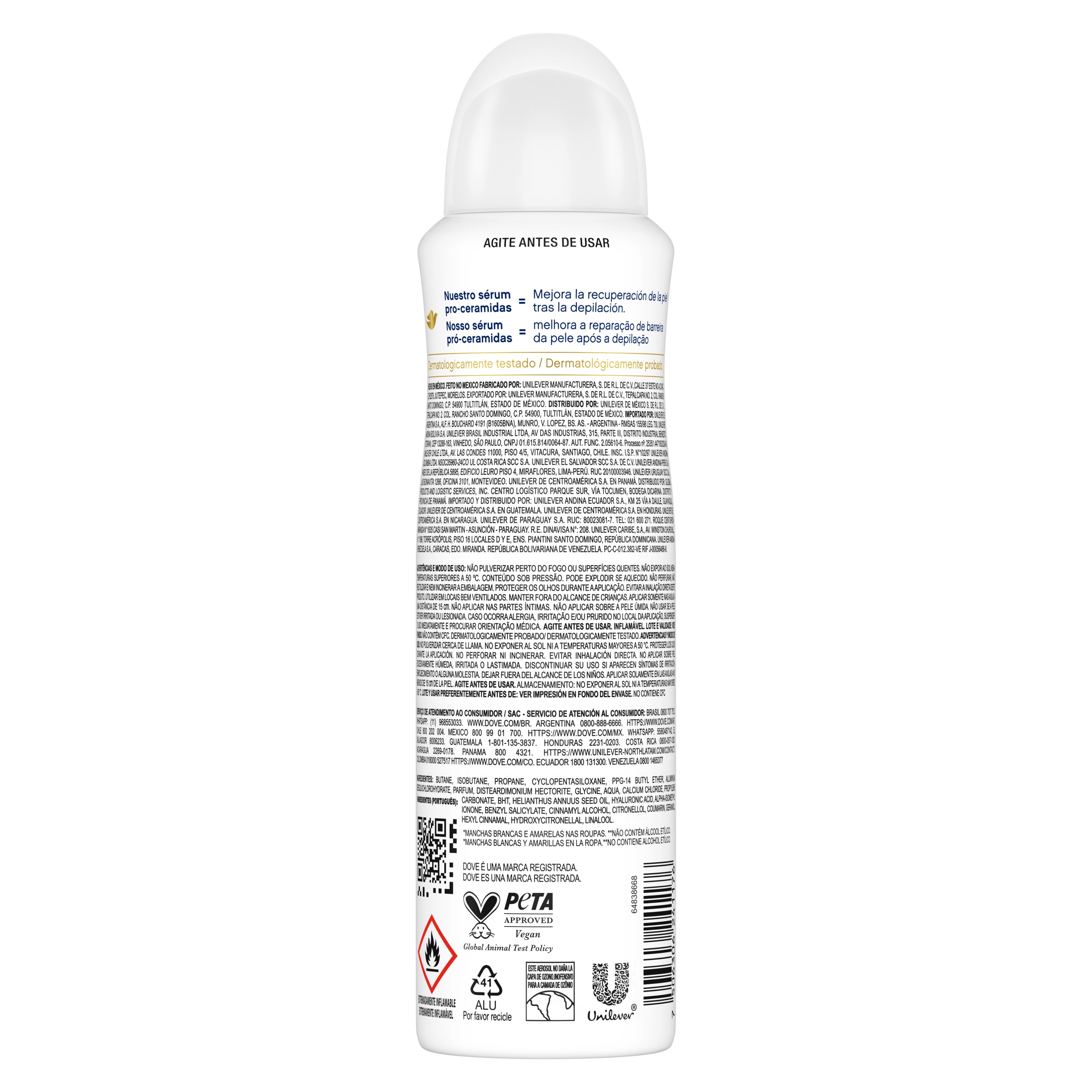 Antitranspirante en Aerosol Dove Invisible Care