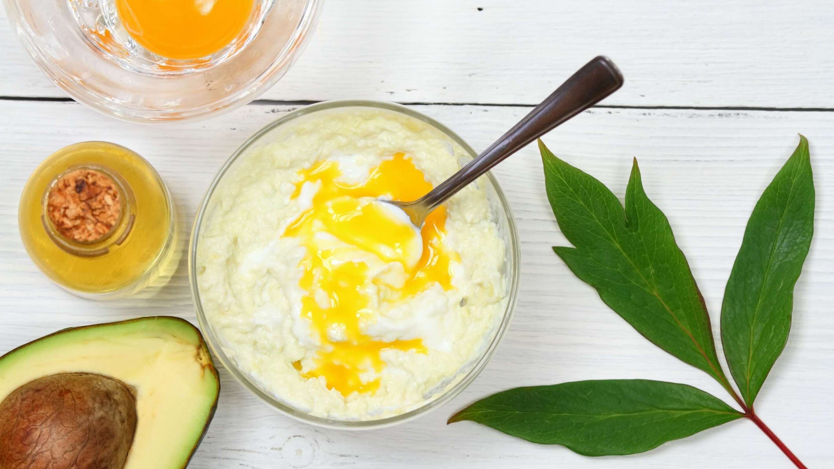 For dry and damaged: Banana + Egg + Olive Oil