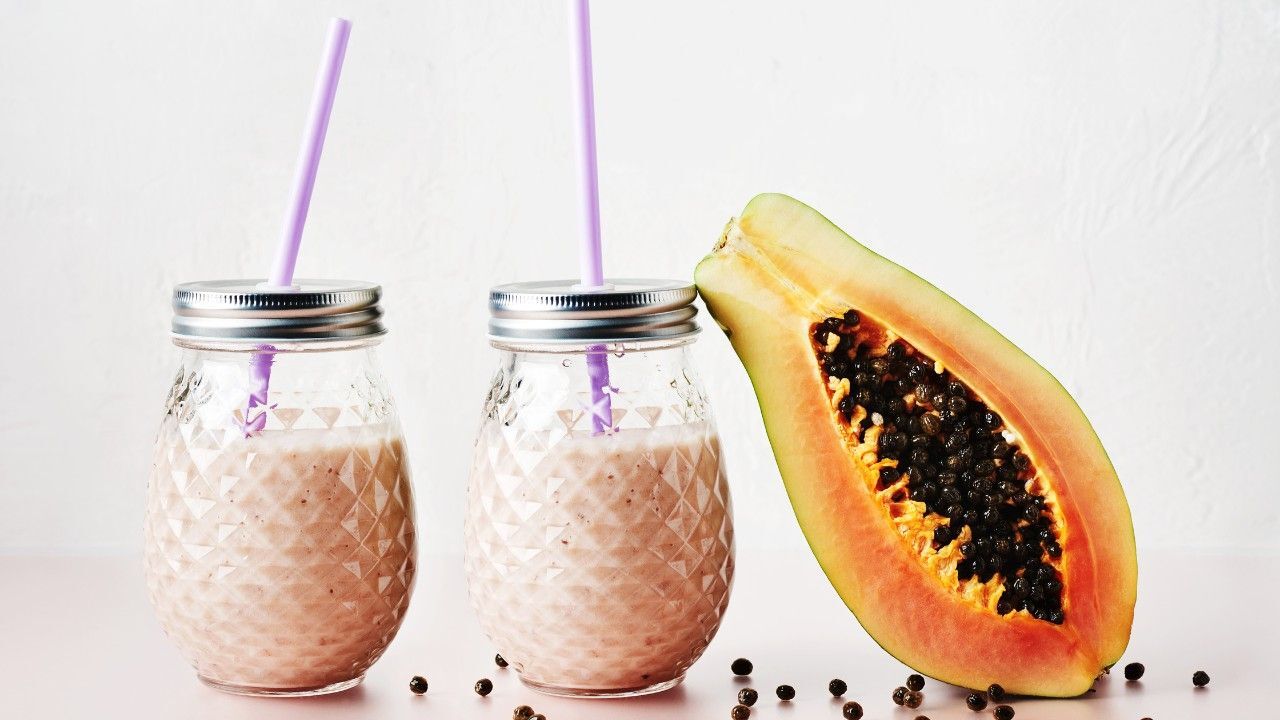 Step 1: Papaya and milk cleanser