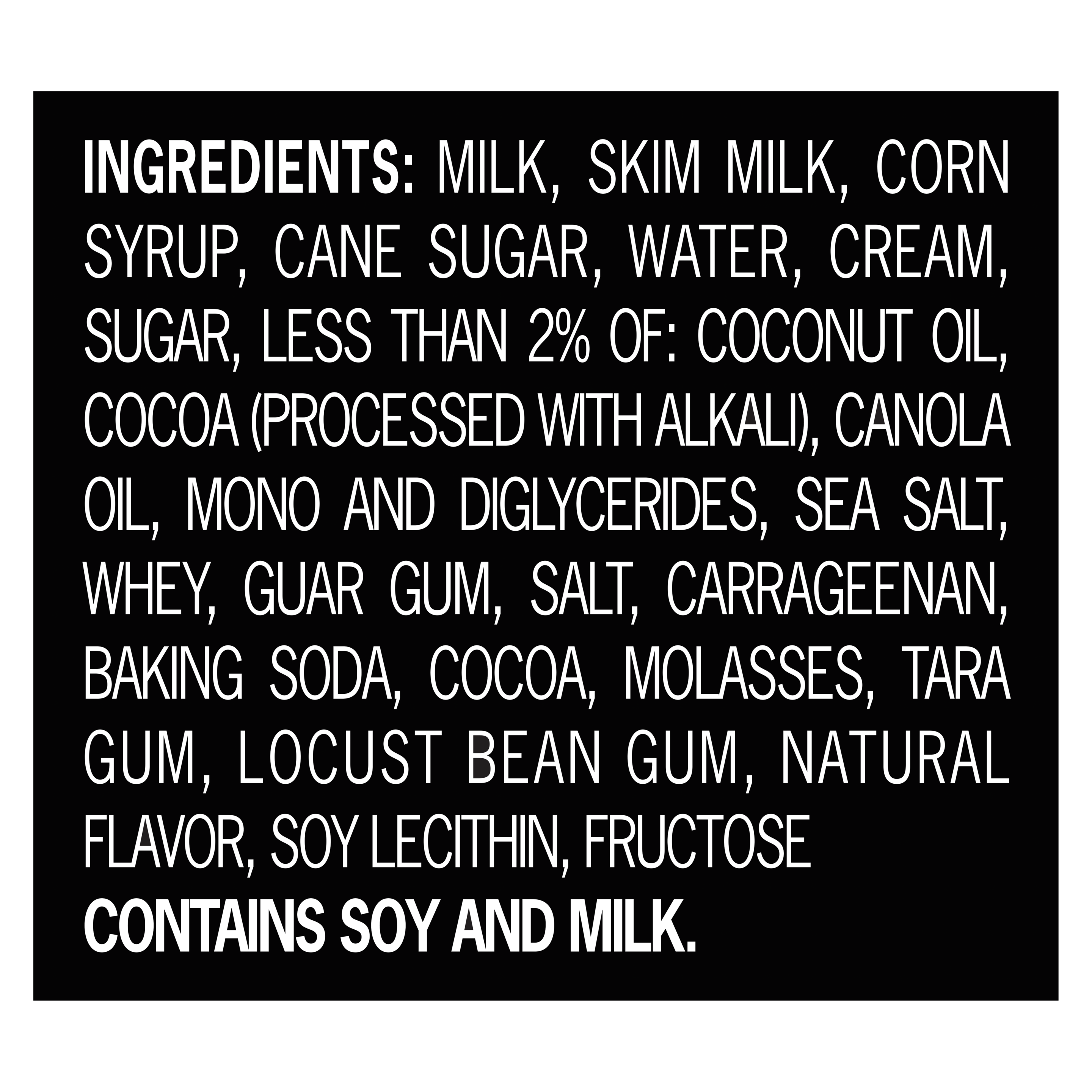 A 48 ounce tub of Breyers® Salted Caramel Truffle ingredient list