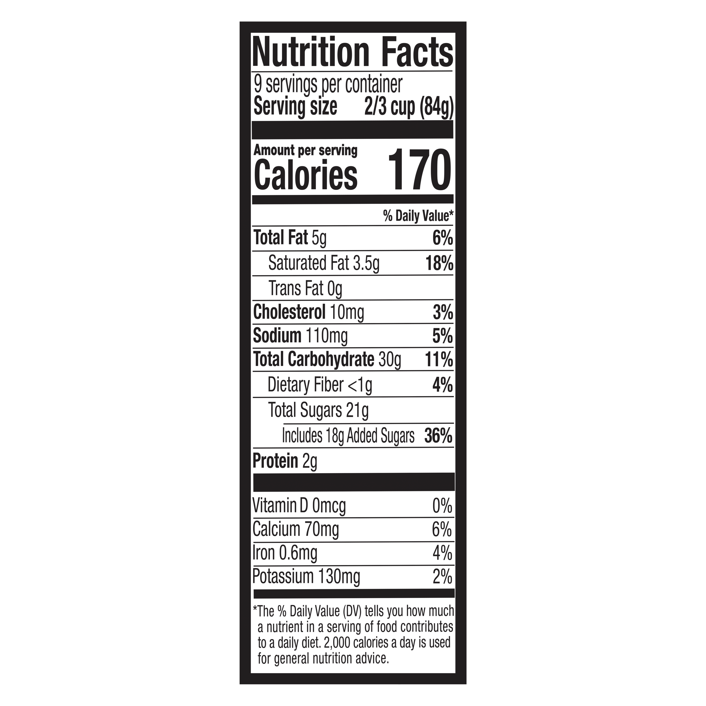 A 48 ounce tub of Breyers® Salted Caramel Truffle Nutritional Panel