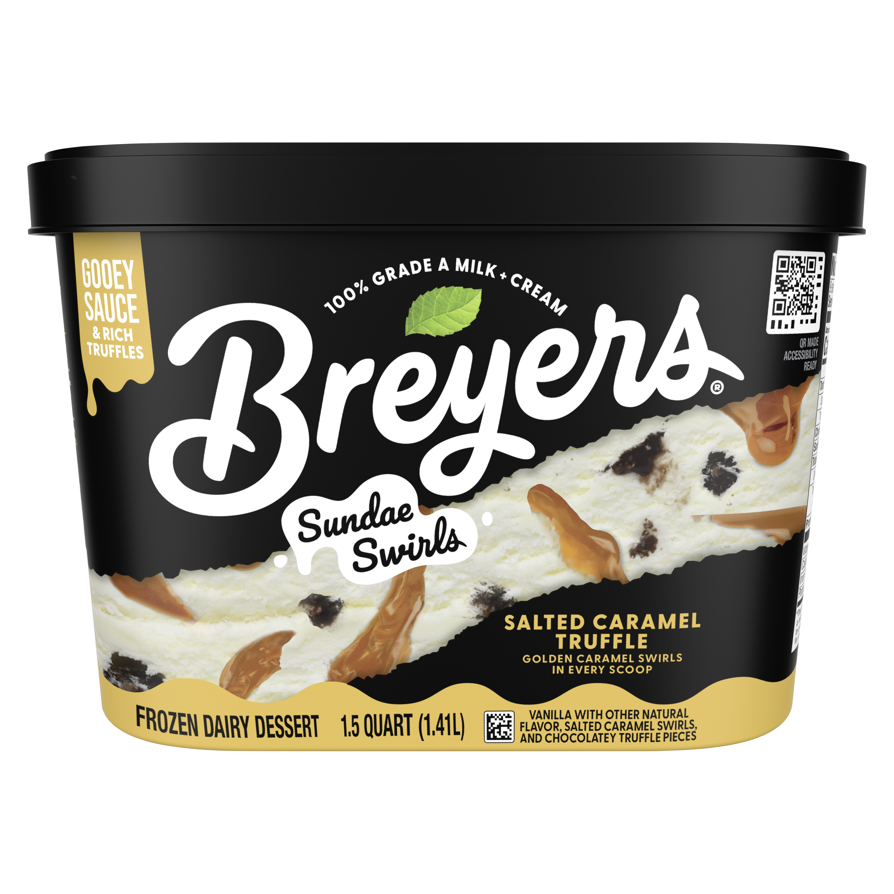 A 48 ounce tub of Breyers® Salted Caramel Truffle  front of pack packshot