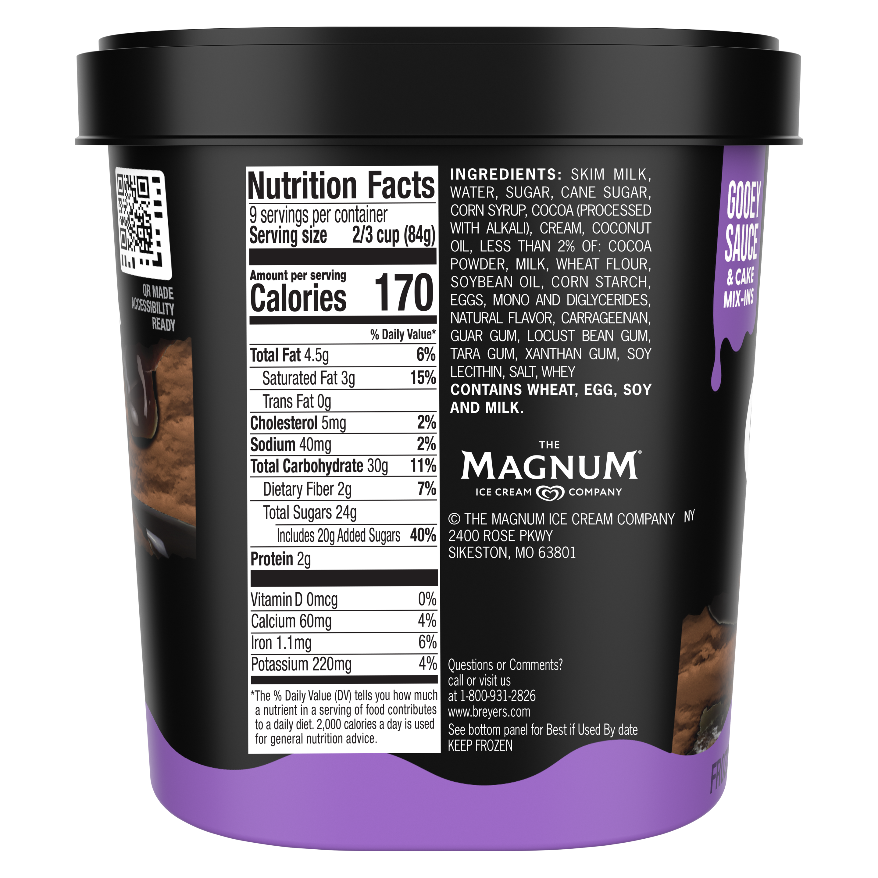 A visual showing the side of pack with badges and claims