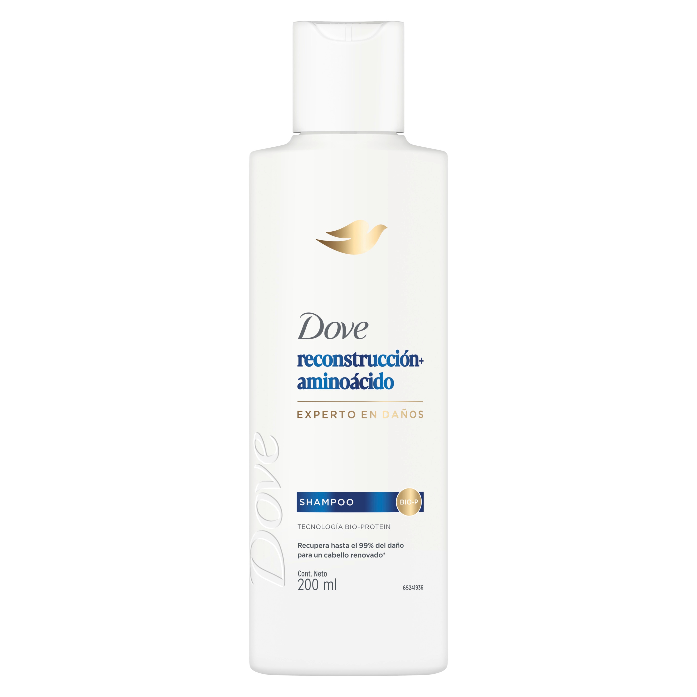 Frente del envase Dove Shampoo Reconstrucción Completa 200ml packshot