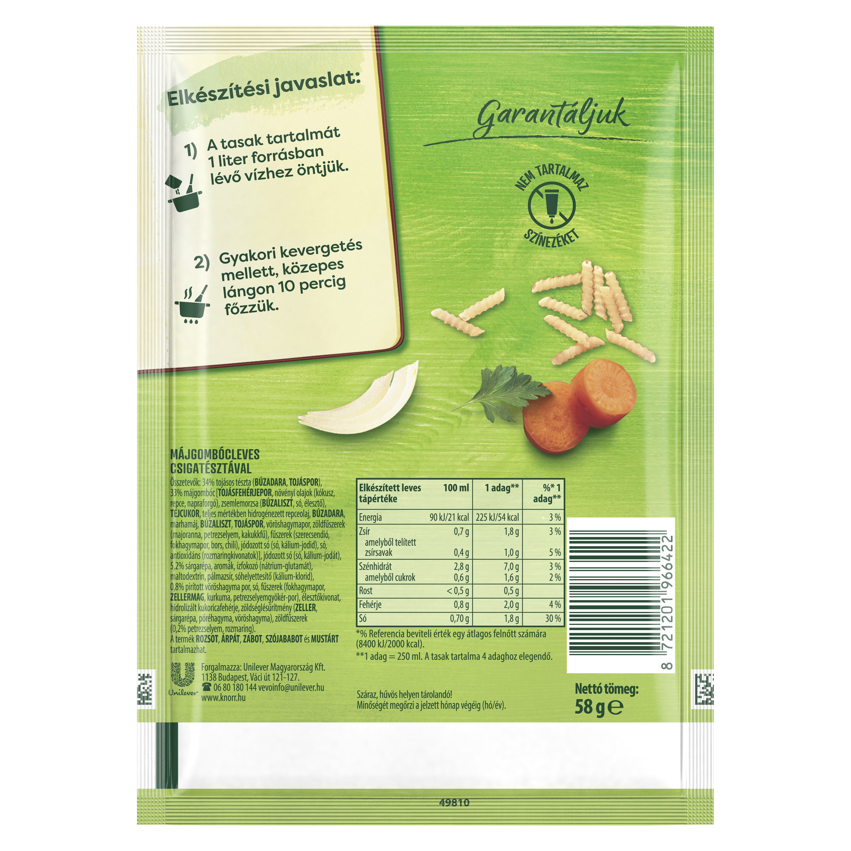 Knorr Májgombócleves csigatésztával