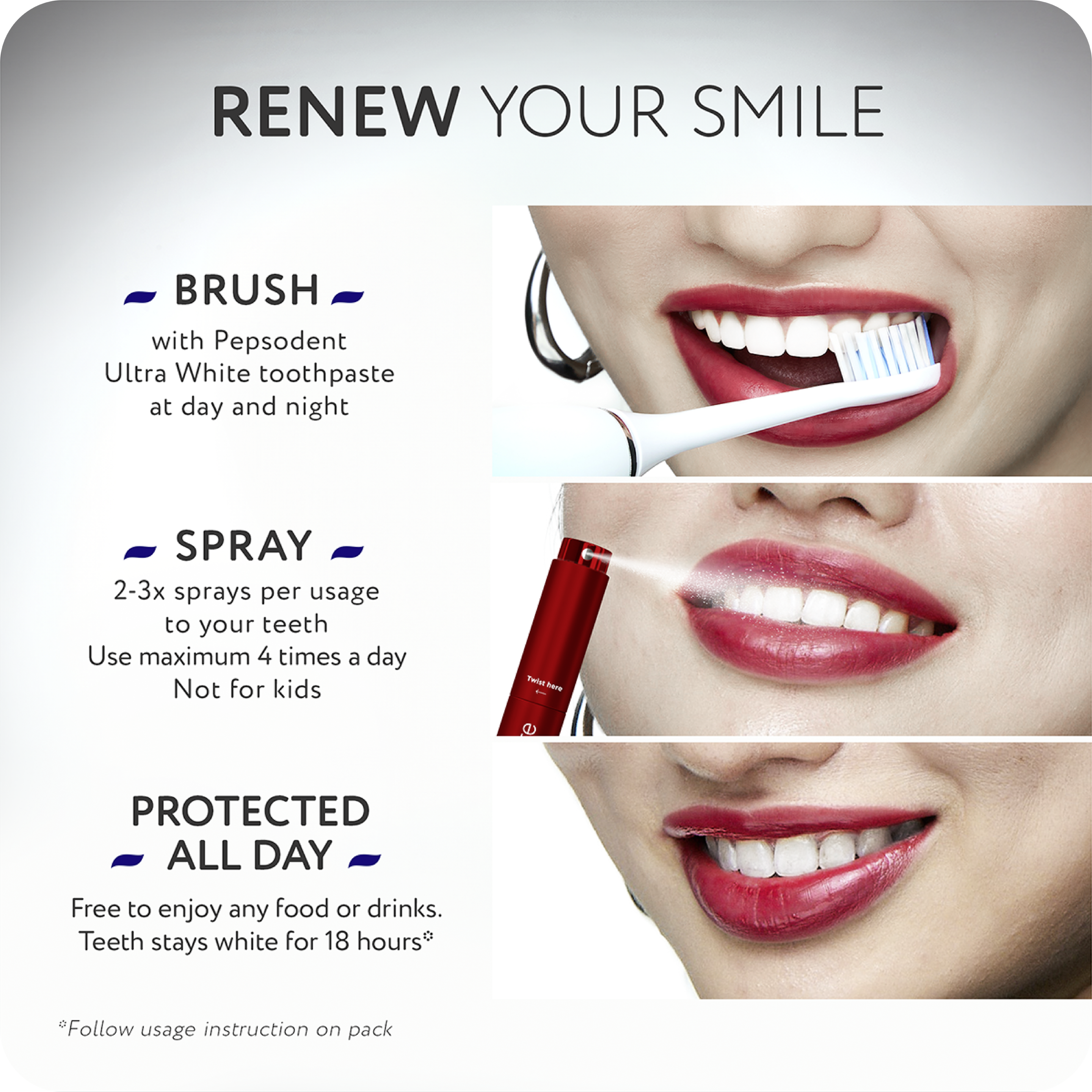 Pepsodent Ultra White Whitening Teeth Spray