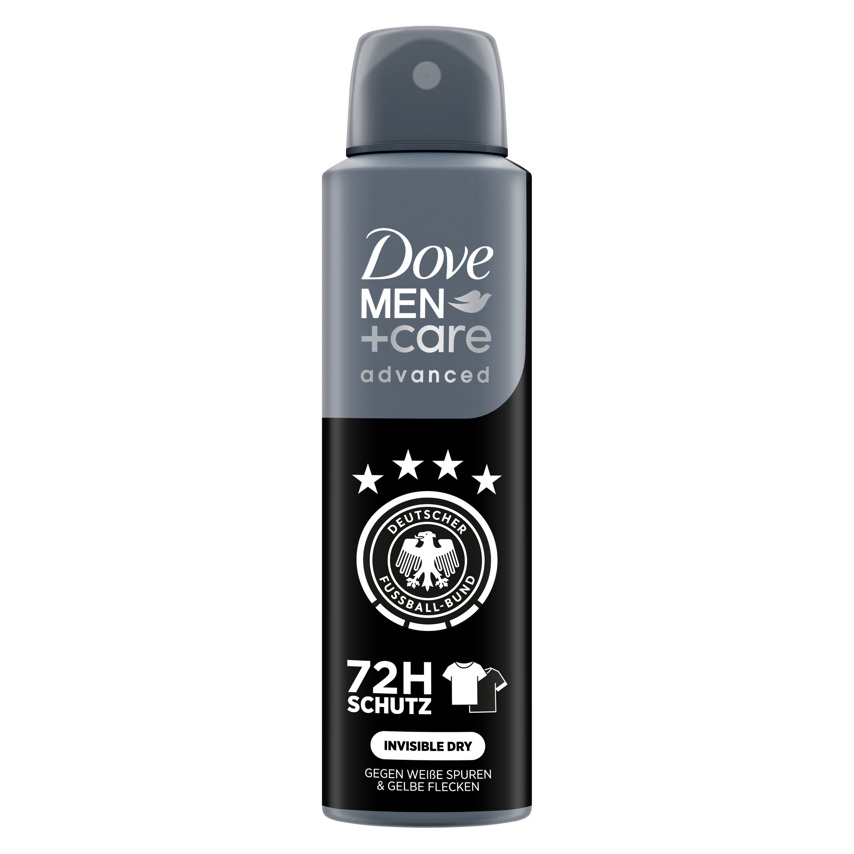 MEN+care advanced Anti-Transpirant-Spray Invisible Dry in einem grauen Design packshot