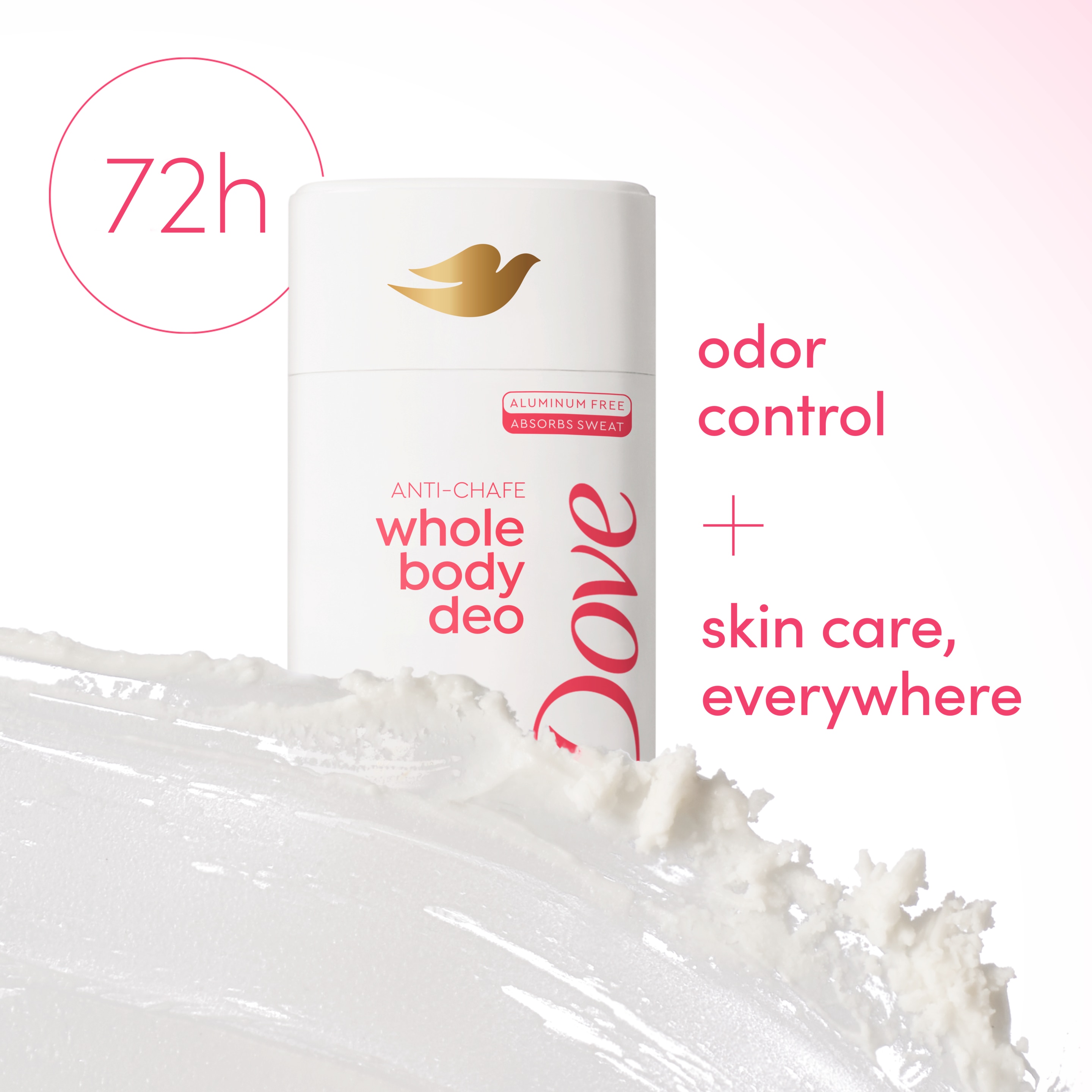 Dove Berry Blush Anti-Chafe Whole Body Deodorant Stick 2.6 oz packshot