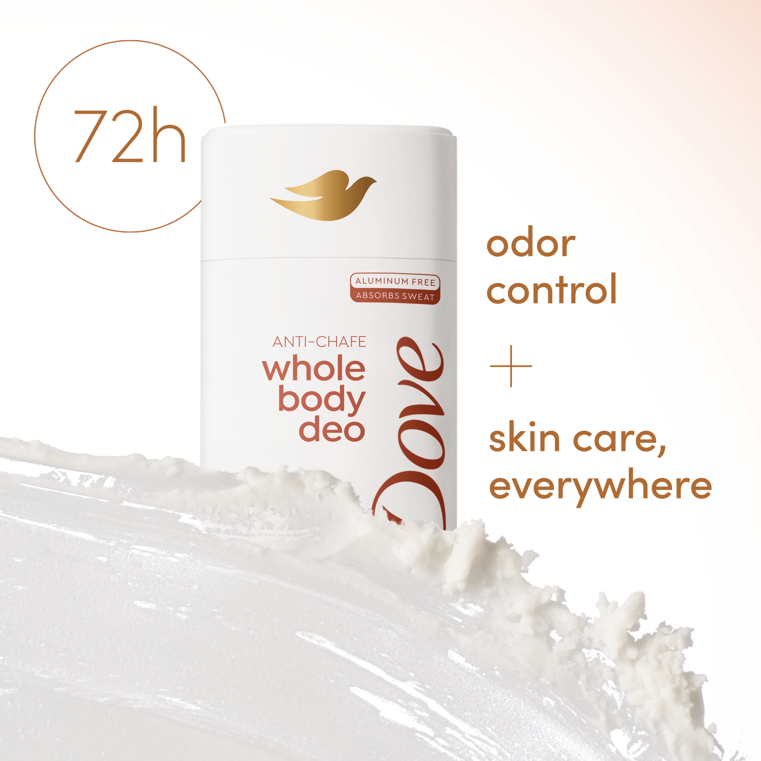 Dove Coconut Vanilla Anti-Chafe Whole Body Deodorant Stick packshot