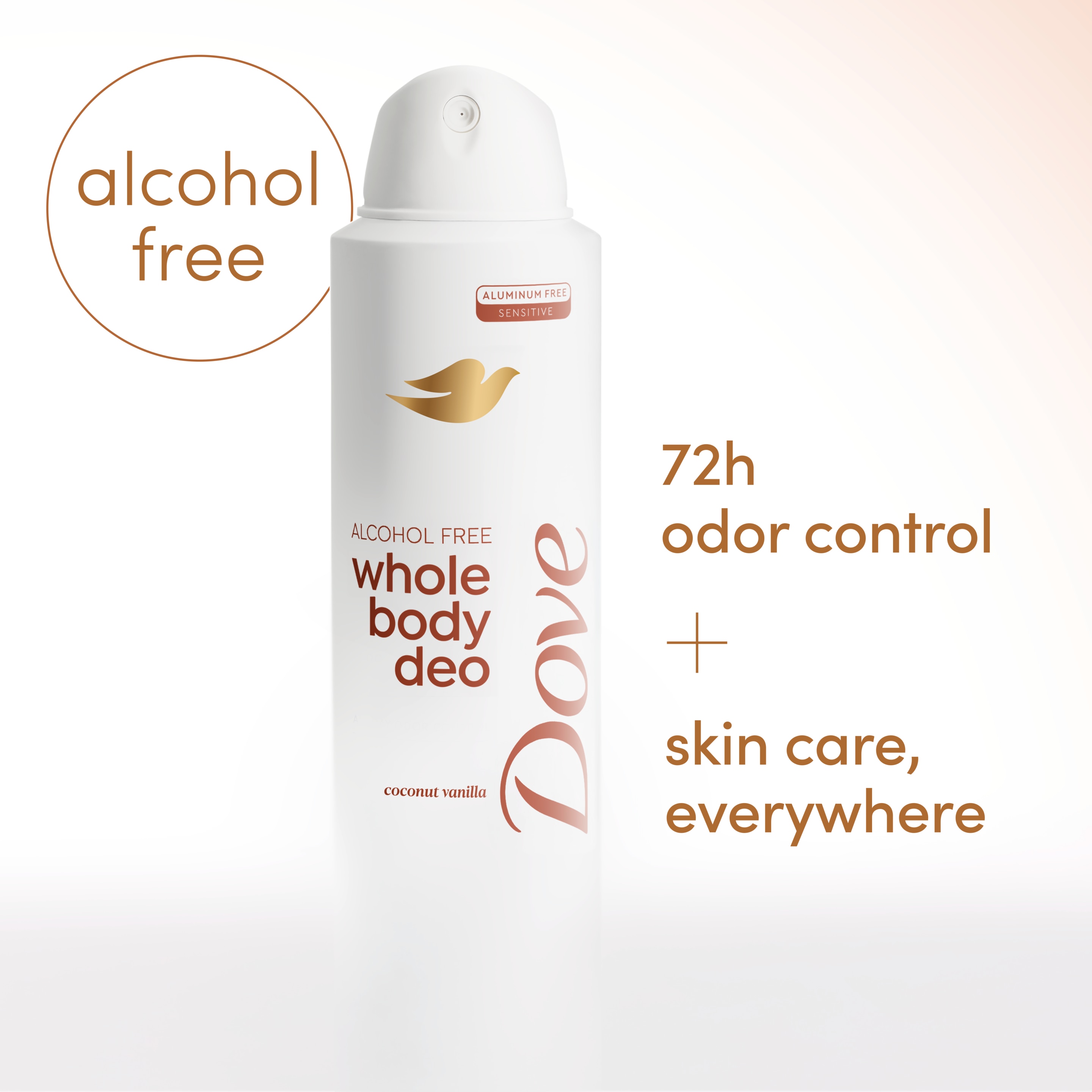 Dove Coconut Vanilla Alcohol-Free Whole Body Deodorant Spray packshot