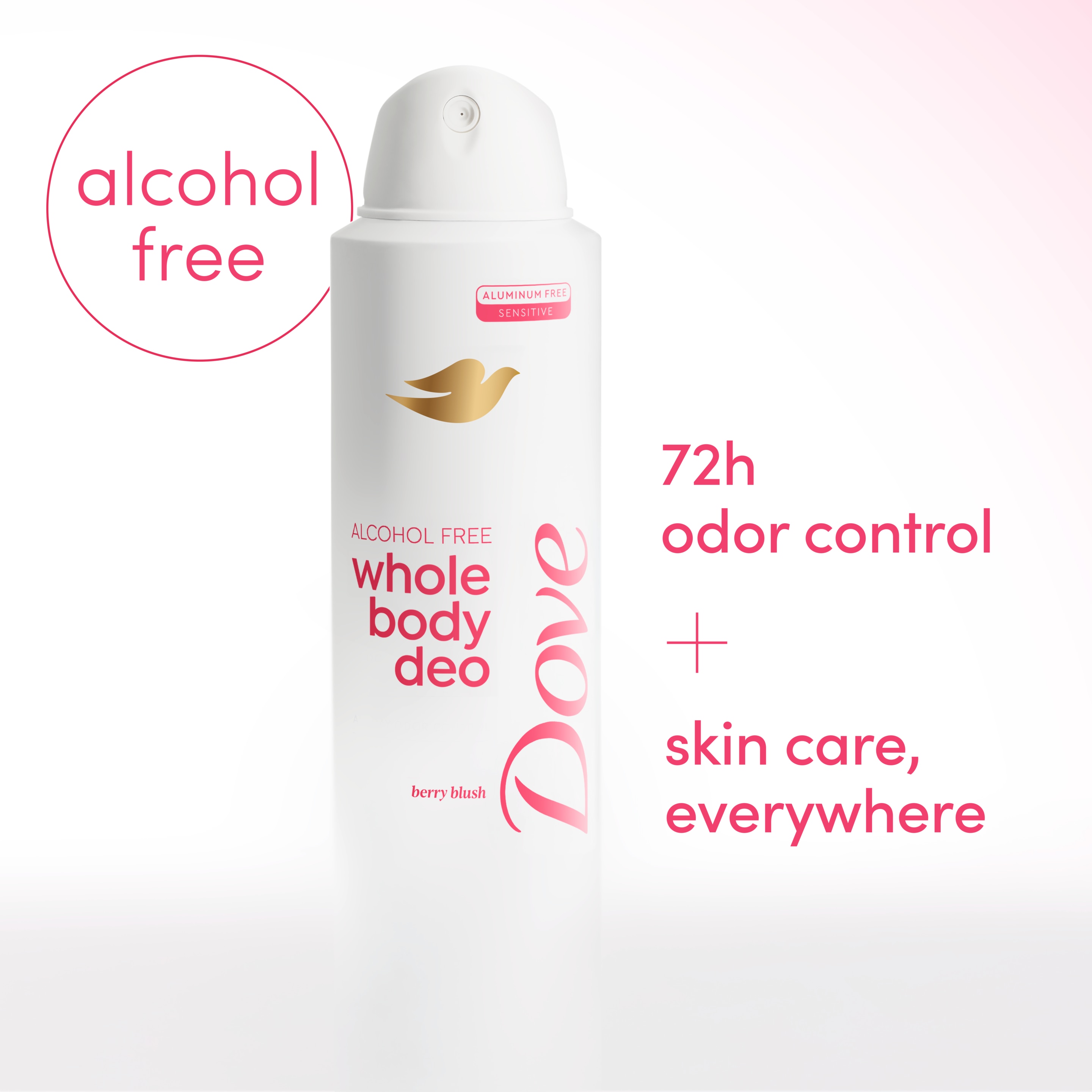 Dove Berry Blush Alcohol-Free Whole Body Deodorant Spray packshot