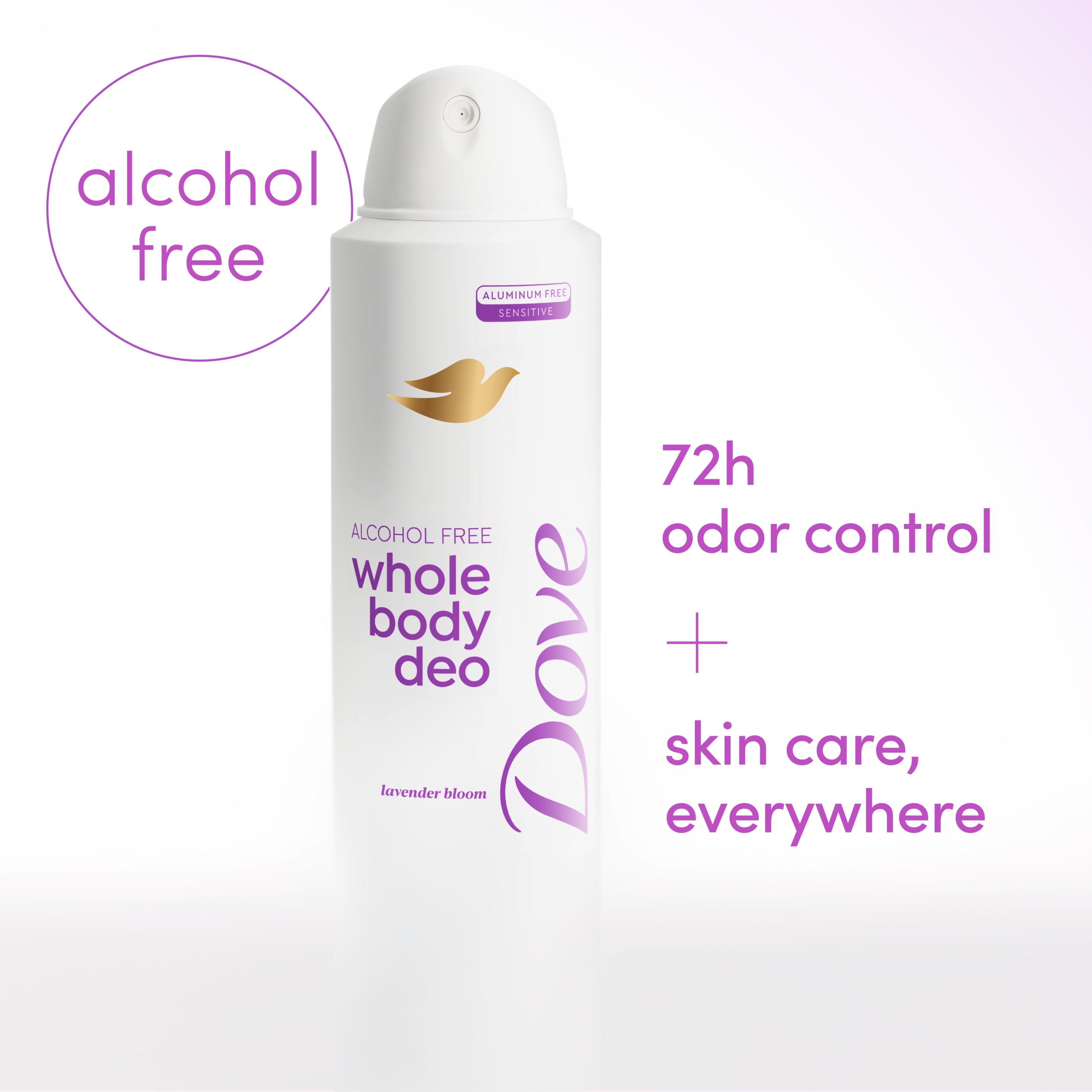 Dove Lavender Bloom Alcohol-Free Whole Body Deodorant Spray packshot