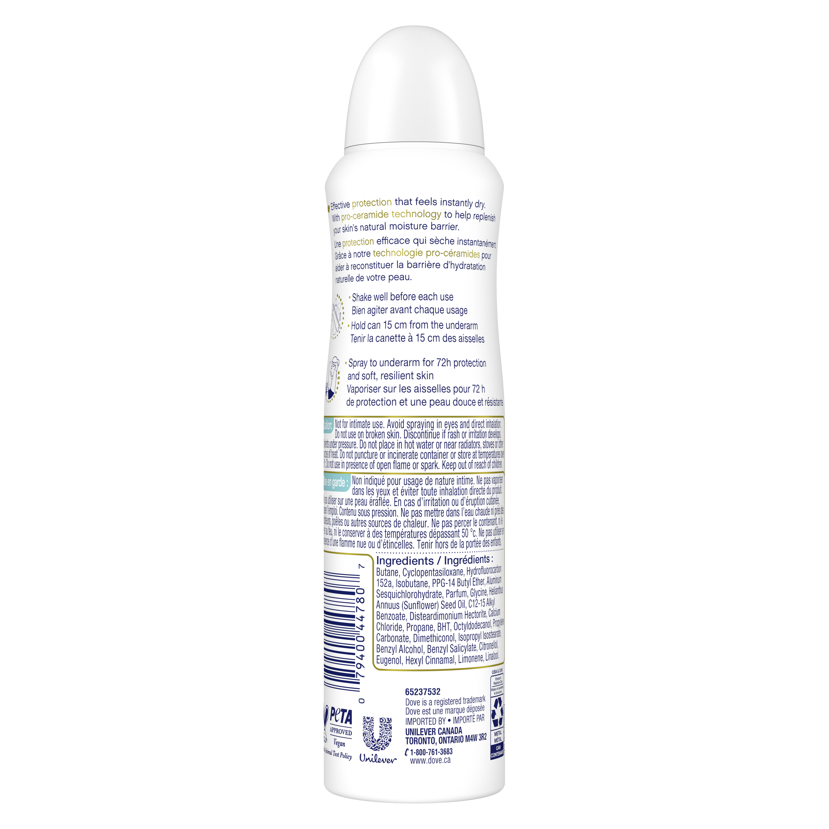Advanced Care Invisible Sheer Cool Antiperspirant Deodorant Spray 107g Back