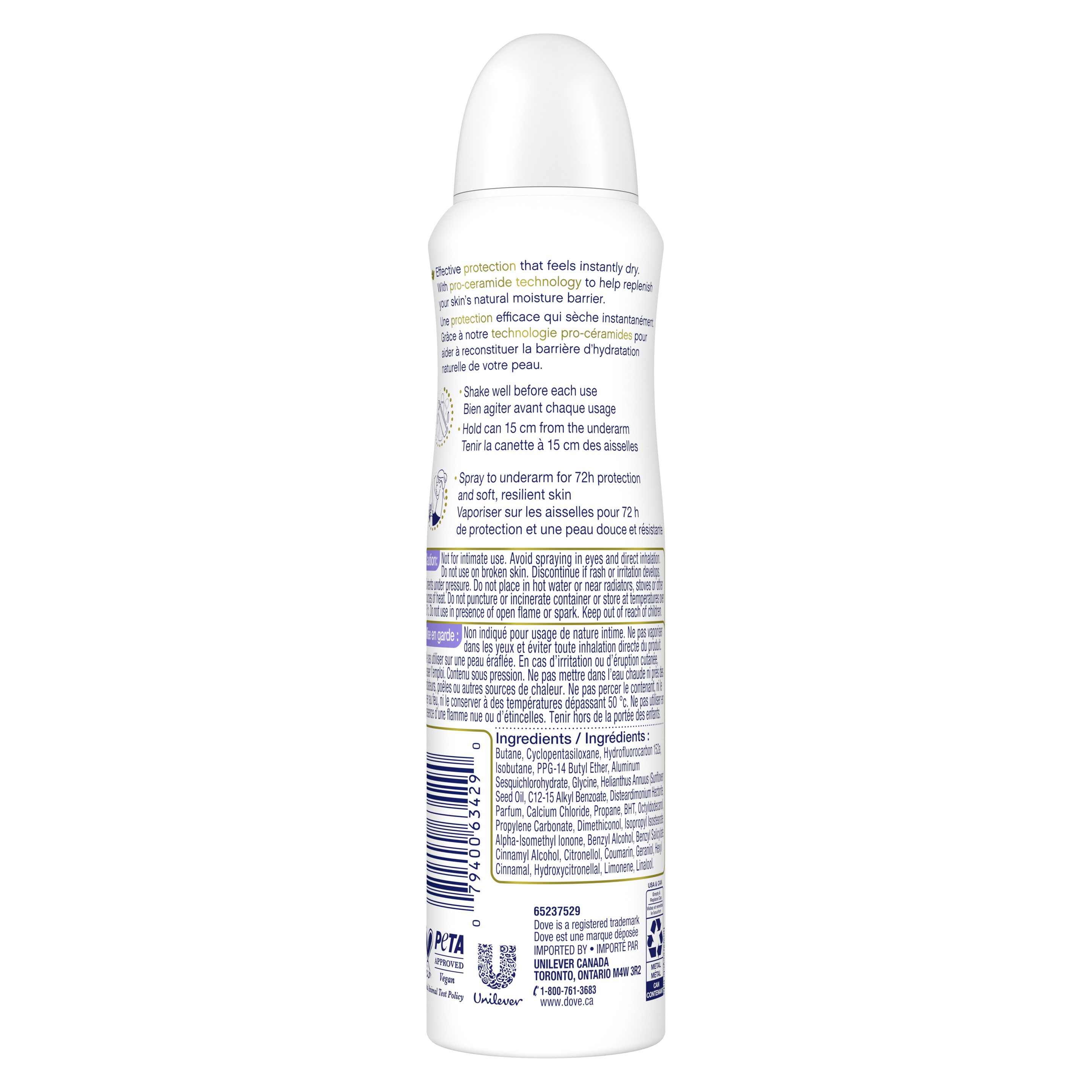 Advanced Care Invisible Sheer Fresh Antiperspirant Dry Spray 107g Back