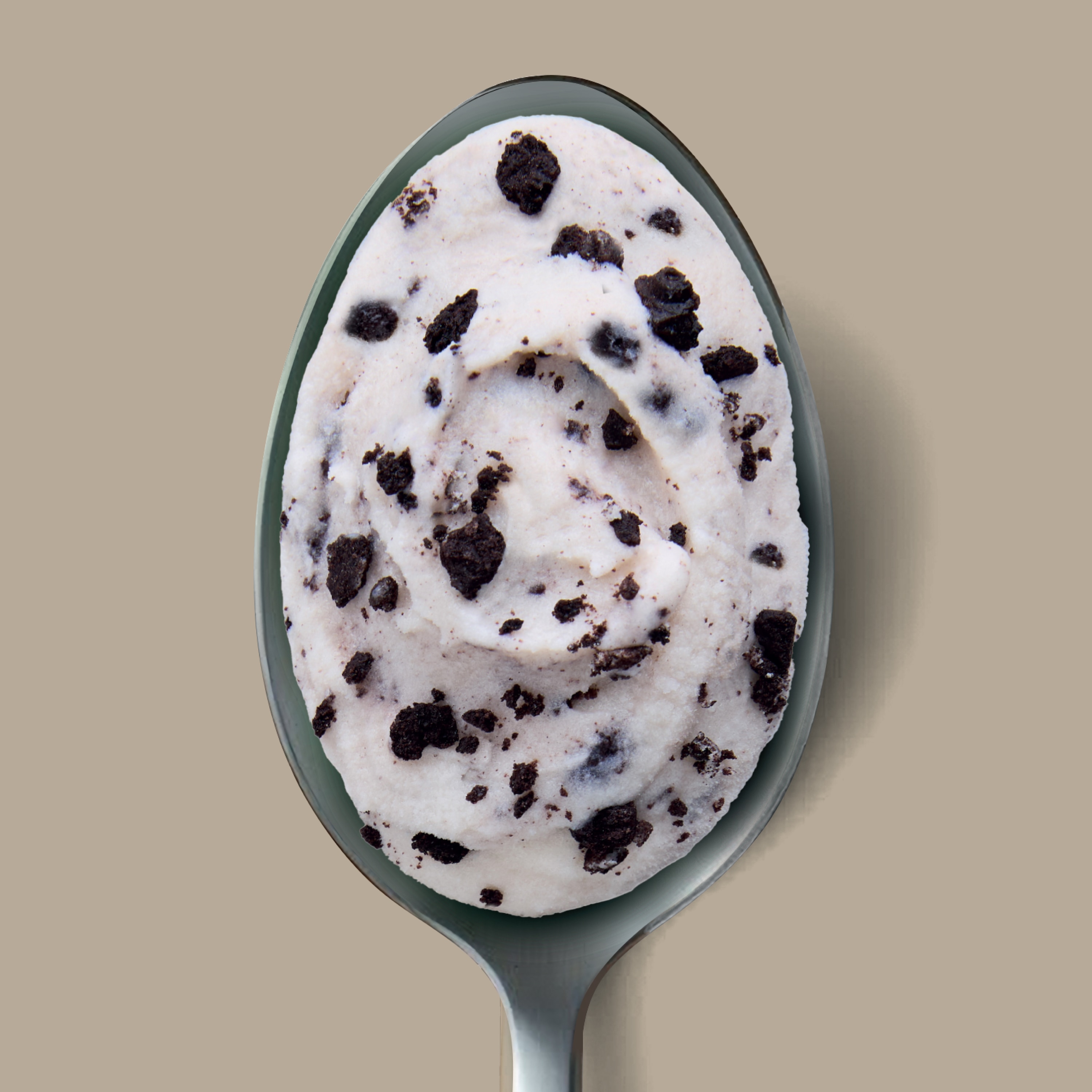 Spoon with Yasso cookies & cream frozen yogurt