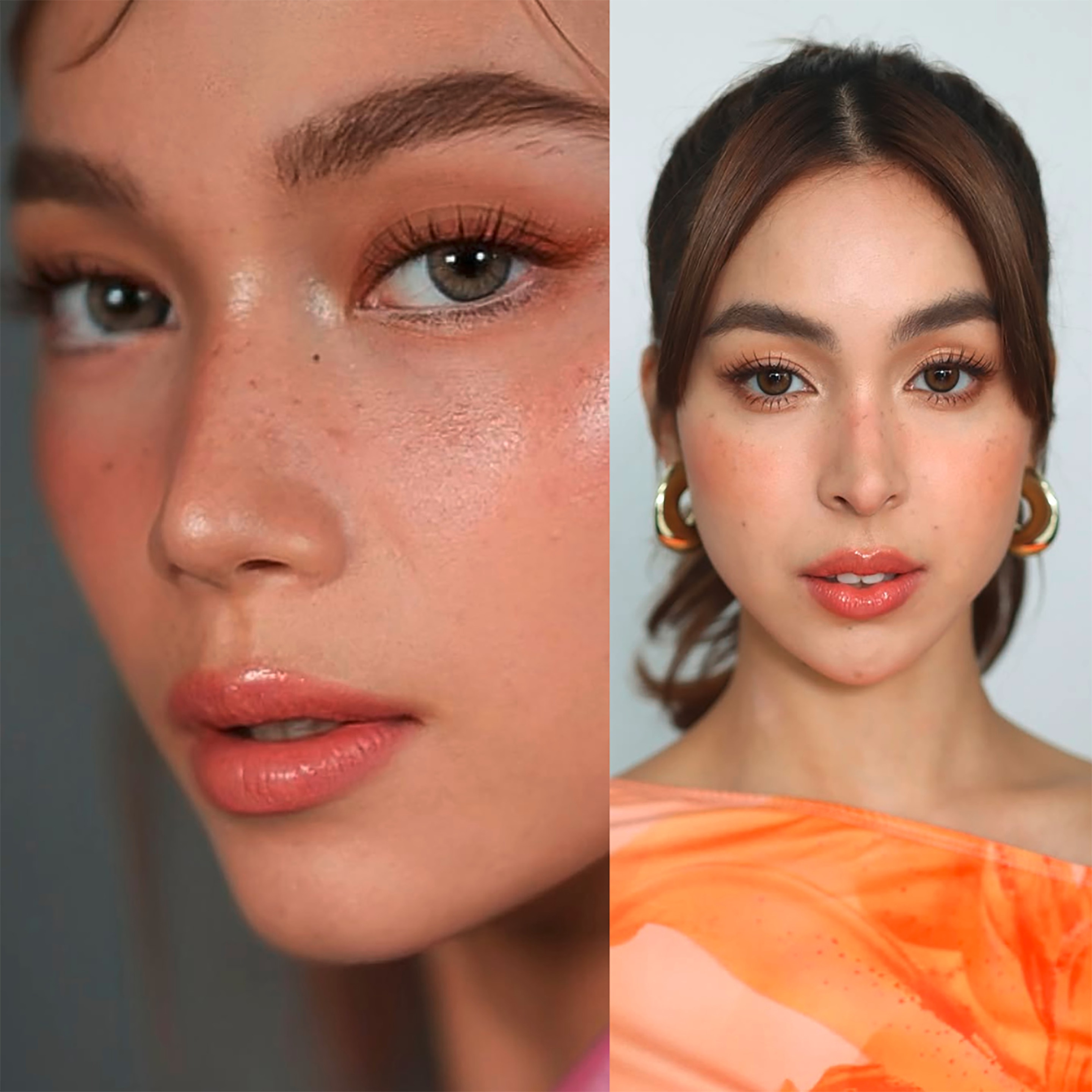 Celebs with a faux freckled makeup look.