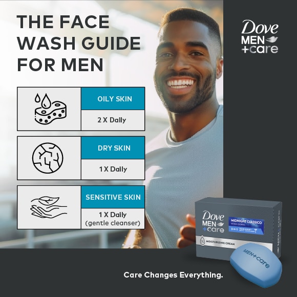 How often should men wash their face