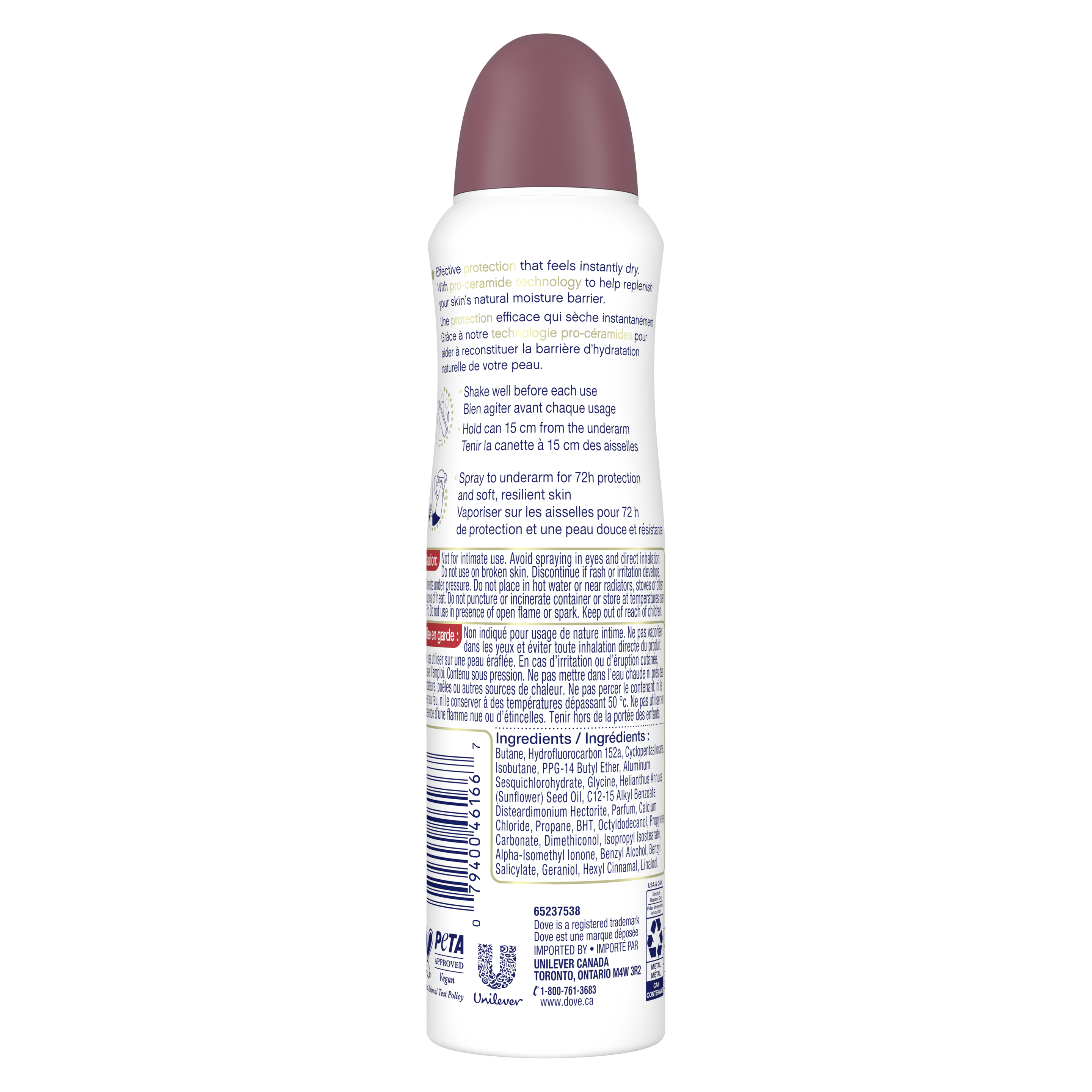 Advanced Care Dry Spray Antiperspirant Apple and White Tea Scent 107g Back