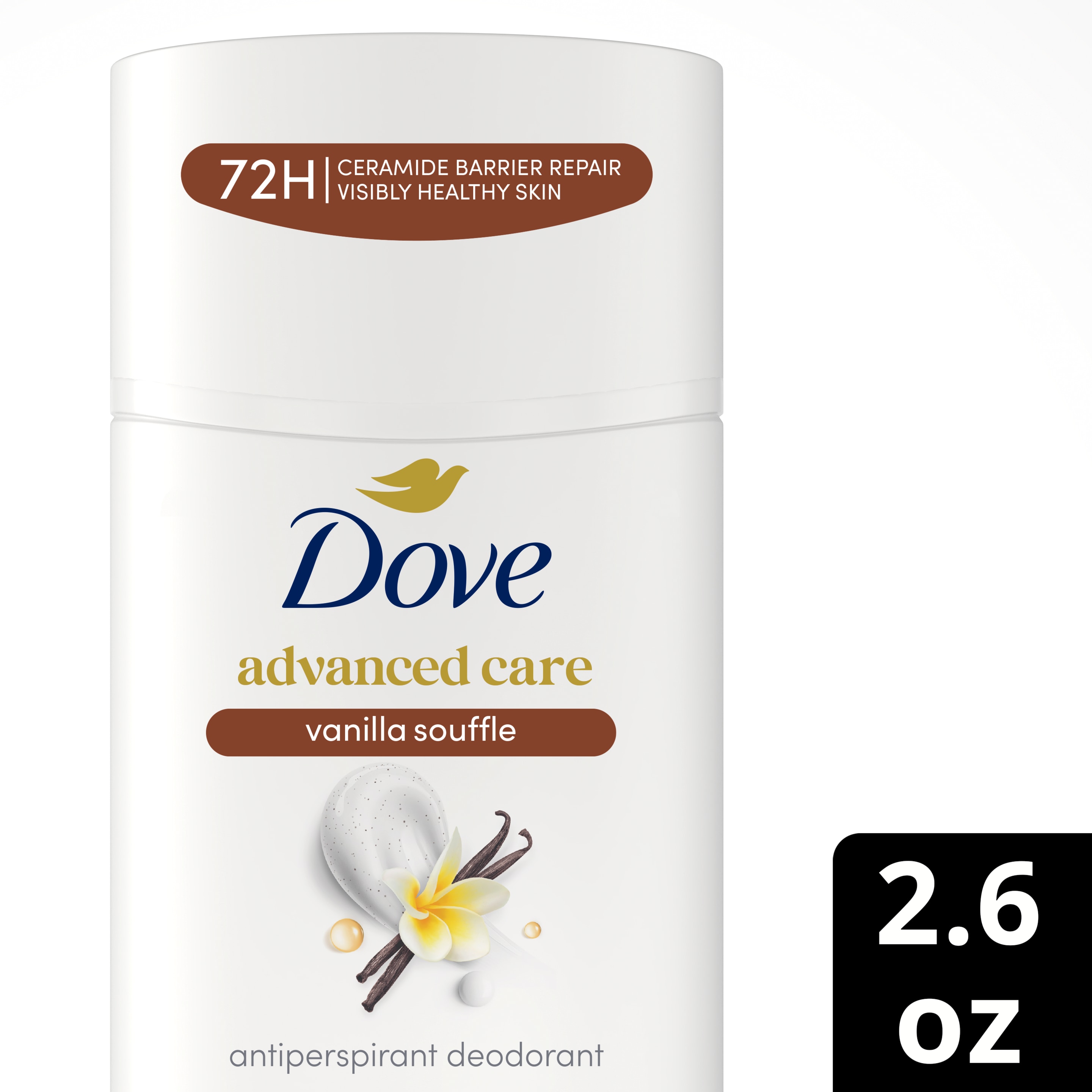 Dove Advanced Care Vanilla & Cocoa Butter Antiperspirant Deodorant Stick 2.6 oz packshot