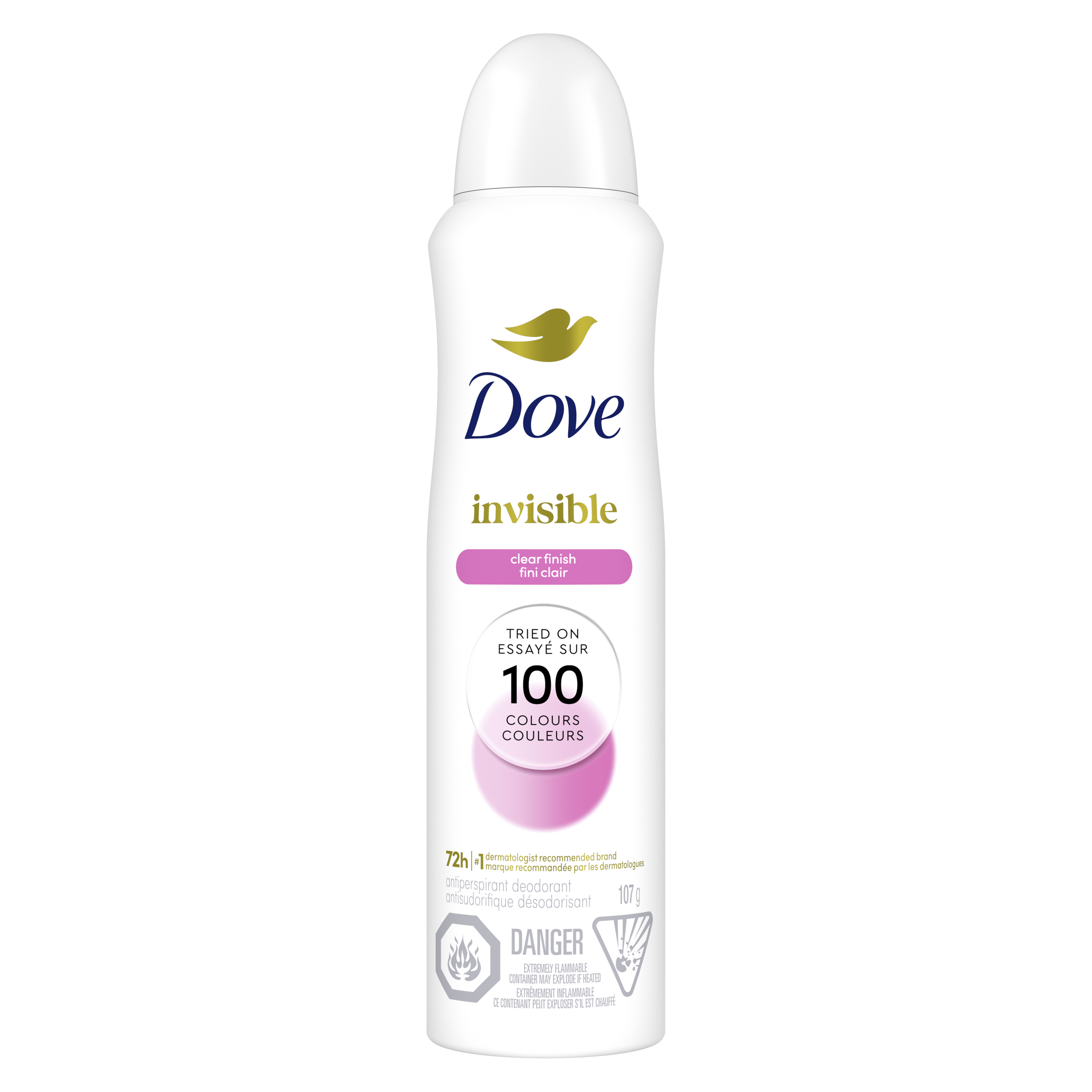 Advanced Care Invisible Clear Finish Antiperspirant Dry Spray 107g Front packshot