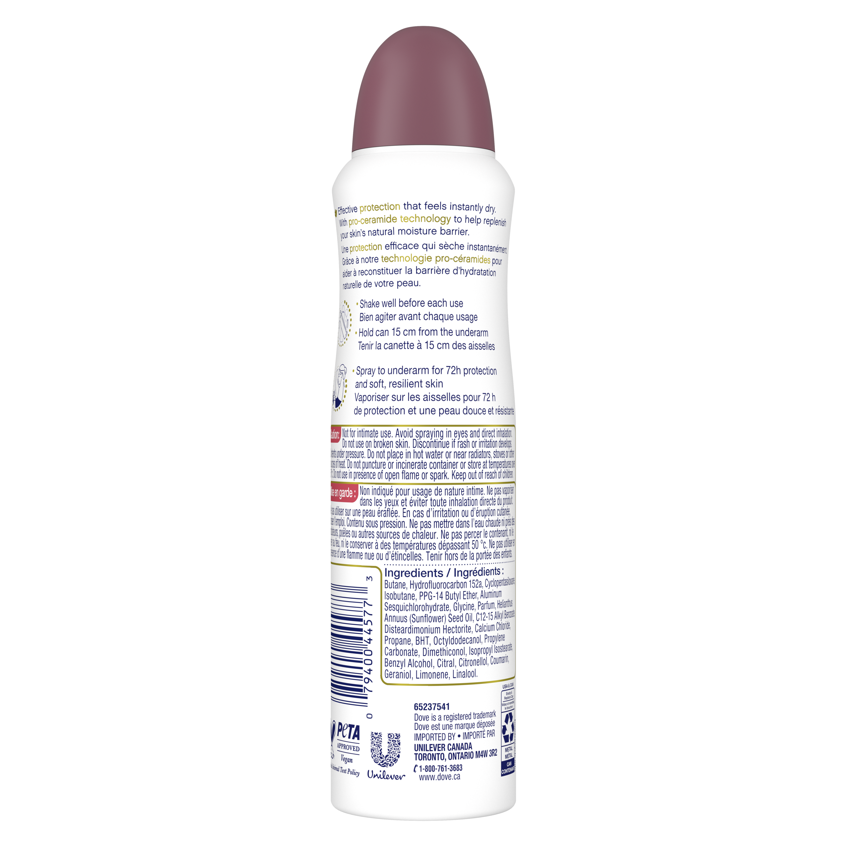 Advanced Care Dry Spray Antiperspirant Revive 107g Back