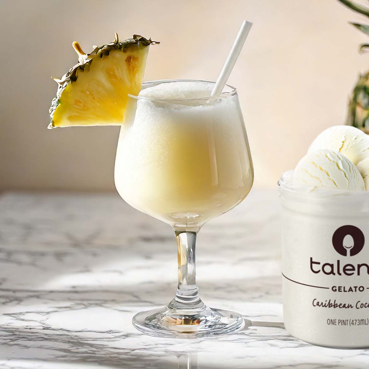 Frozen Piña Colada made with Talenti gelato.