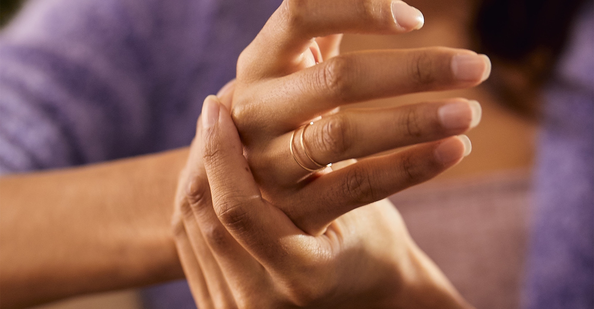 irritated hands being touched