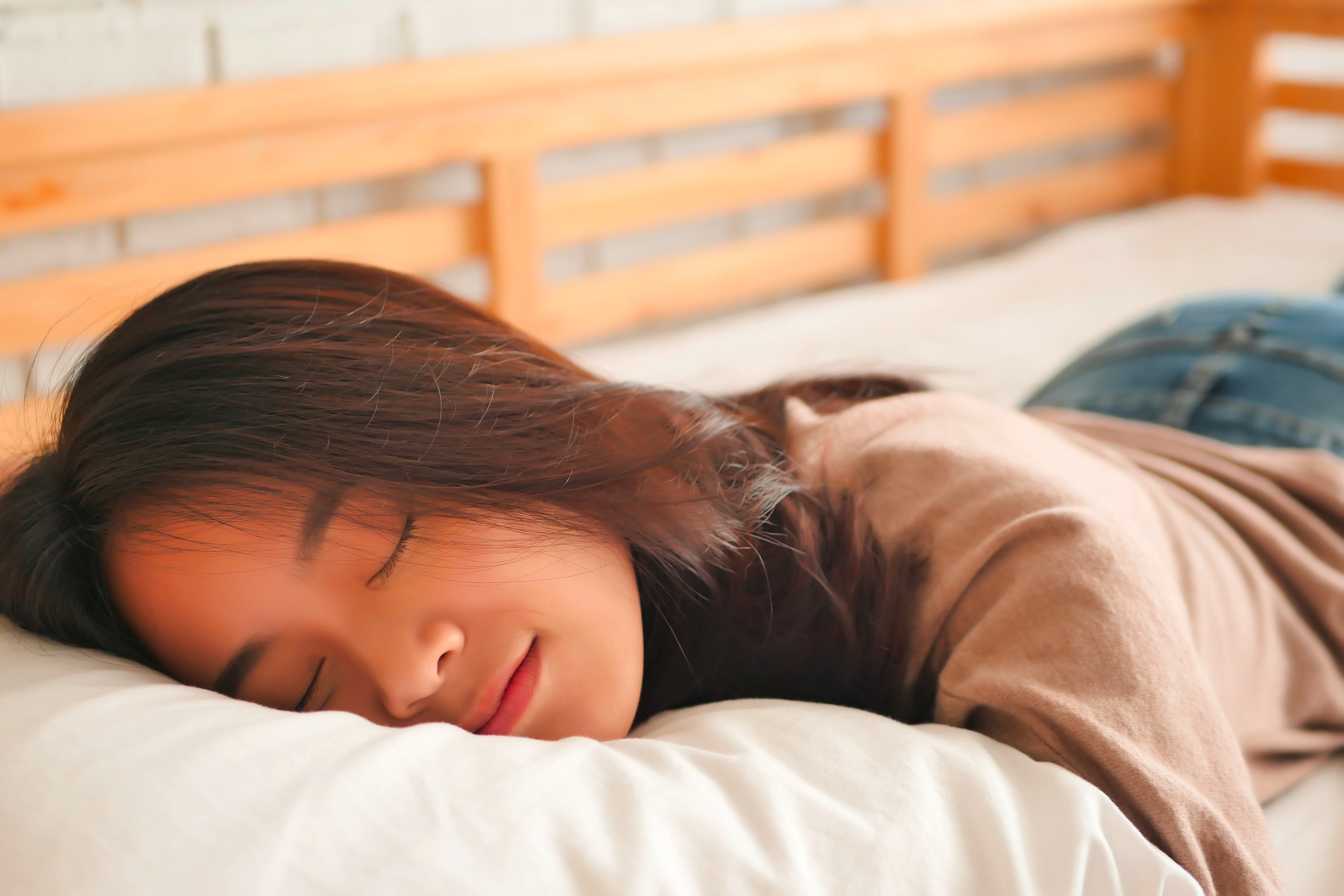 Woman sleeping.