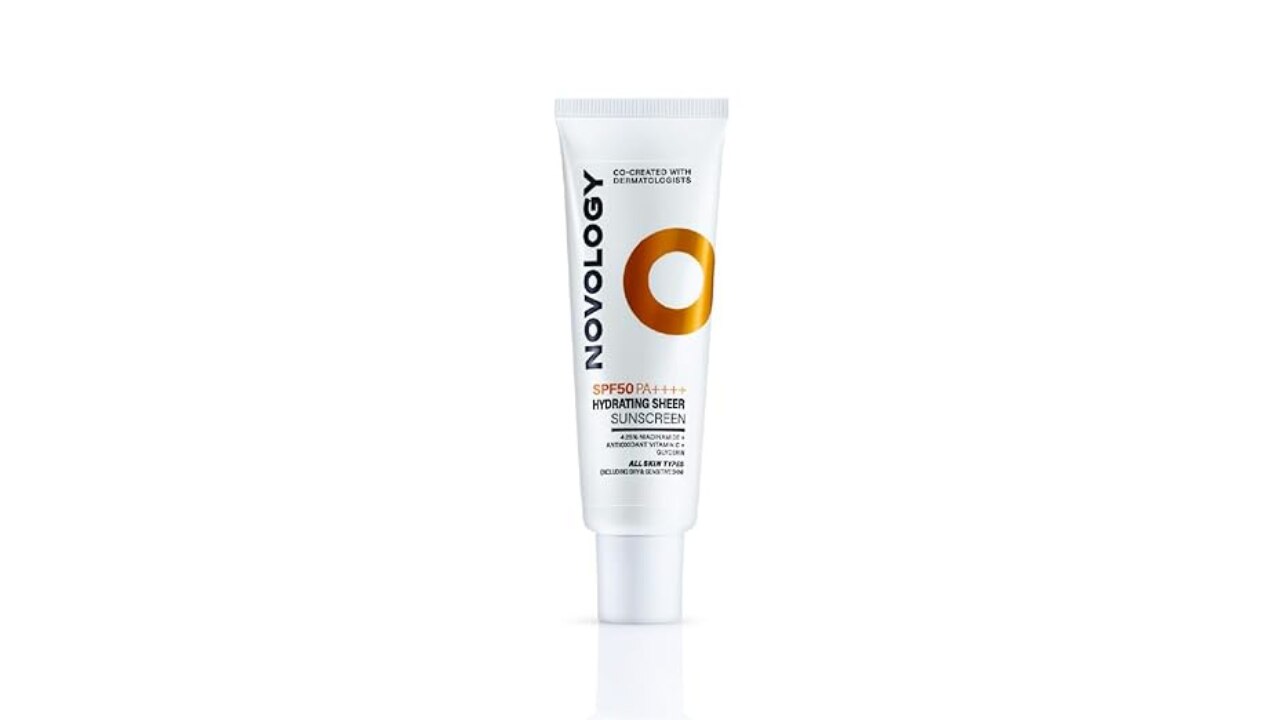 Novology SPF 50 PA++++ Hydrating Sheer Sunscreen With Niacinamide For Dry Skin