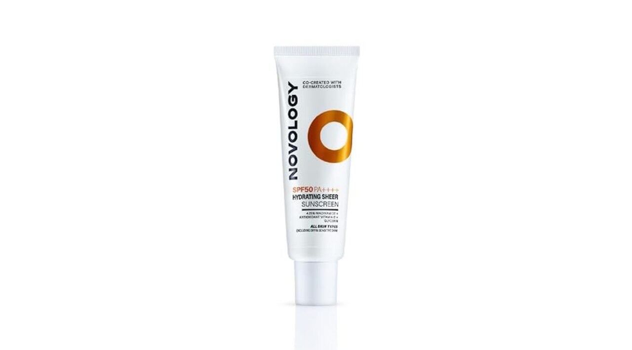 Novology SPF 50 PA++++ Hydrating Sheer Sunscreen With Niacinamide For Dry Skin
