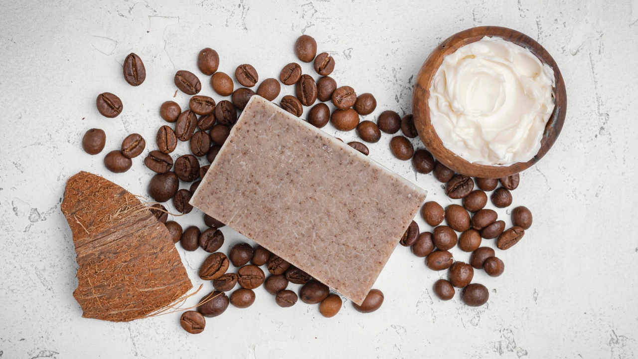 Coconut and coffee scrub
