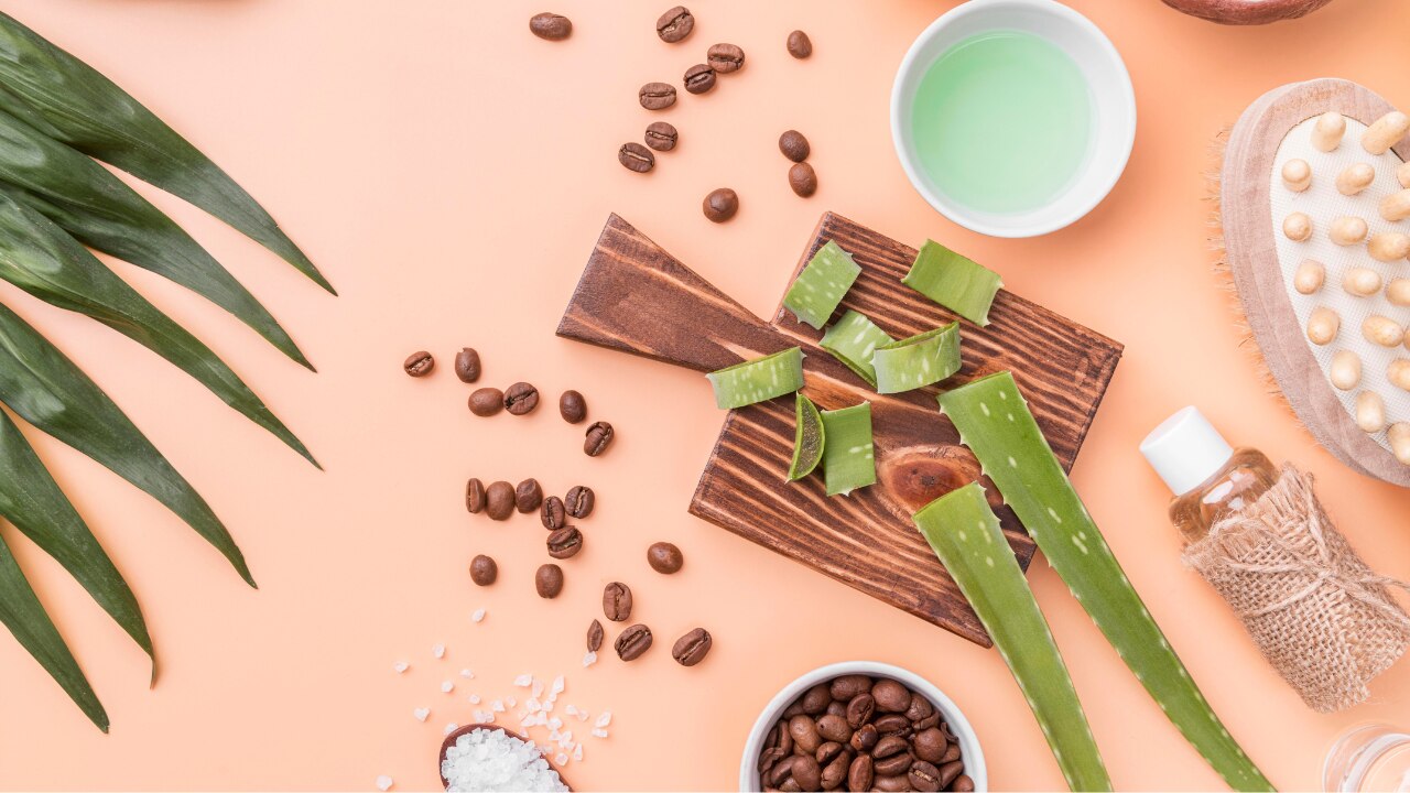 Coffee + aloe vera gel