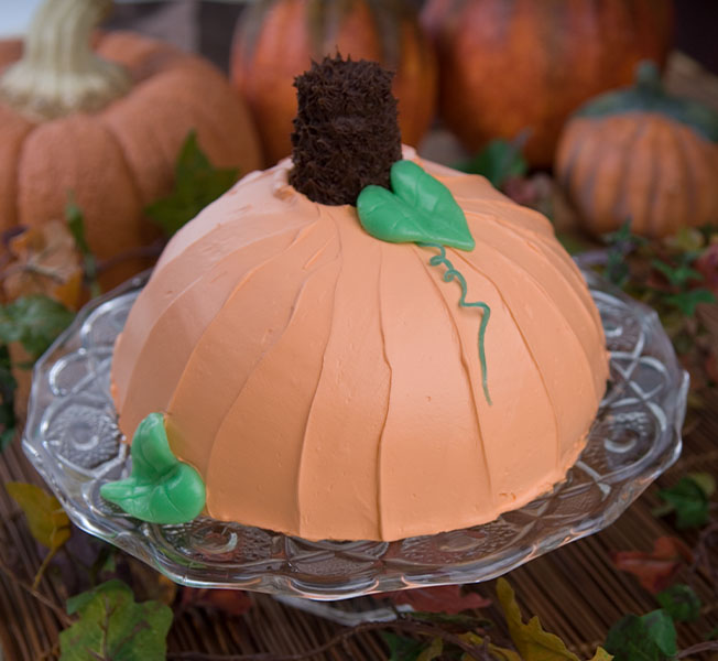 Pumpkin Ice Cream Bomb with hot fudge and Breyers Vanilla Ice Cream