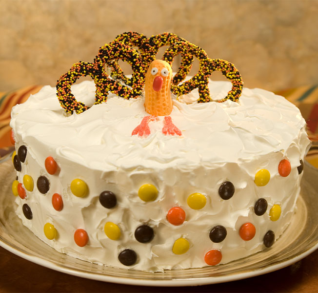 Thanksgiving Turkey Ice Cream Cake made with Breyers Vanilla Ice Cream