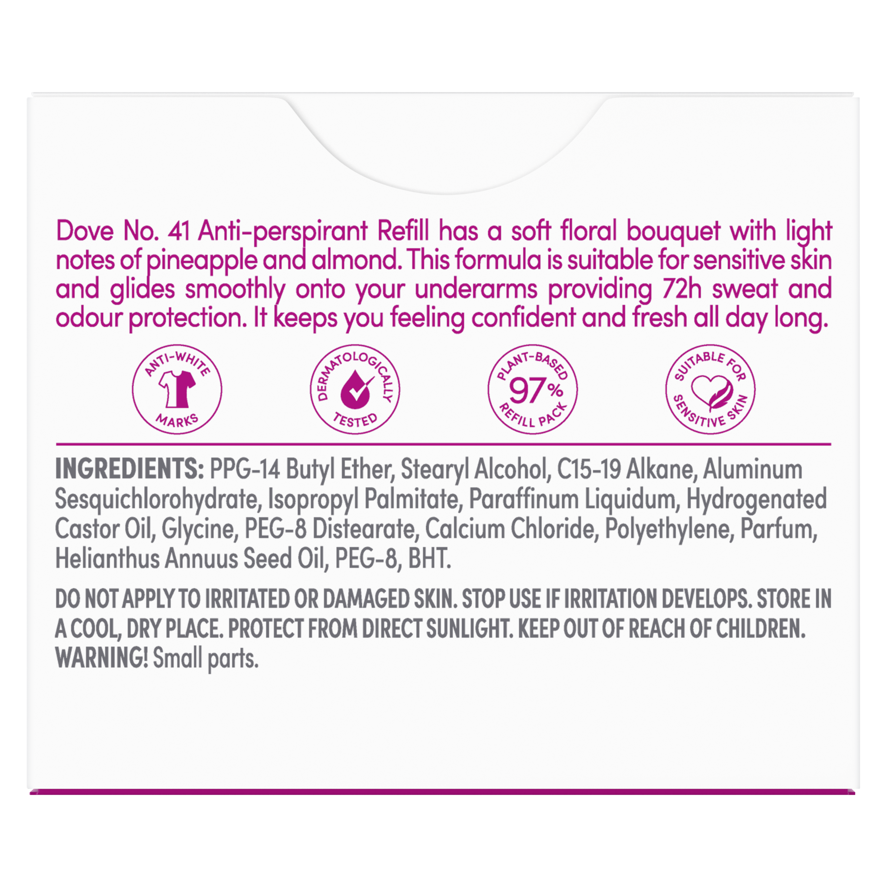 Dove 72hr Peony & Pineapple Antiperspirant Deodorant Stick Refill 35ml