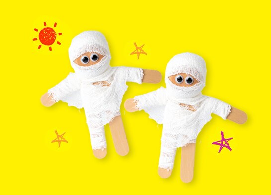 Halloween Mini Popsicle Stick Mummies