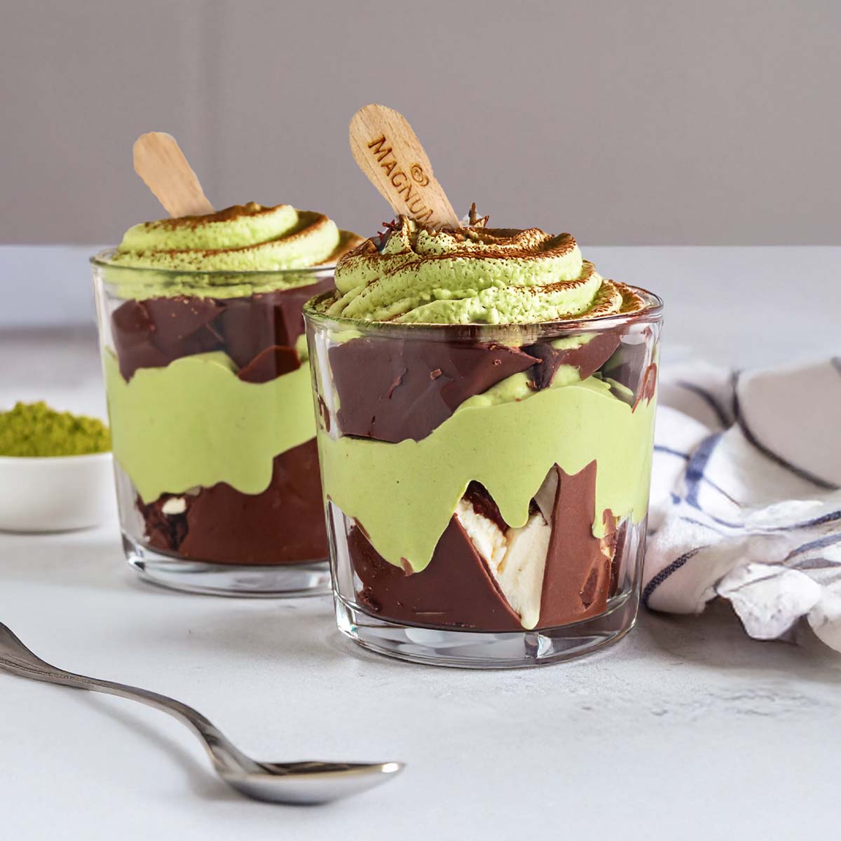 Matcha Magnum Ice Cream Parfait