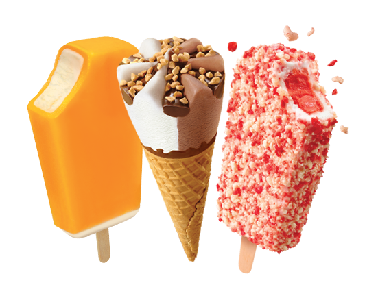 Selection of different ice cream bars to use on a dessert charcuterie board