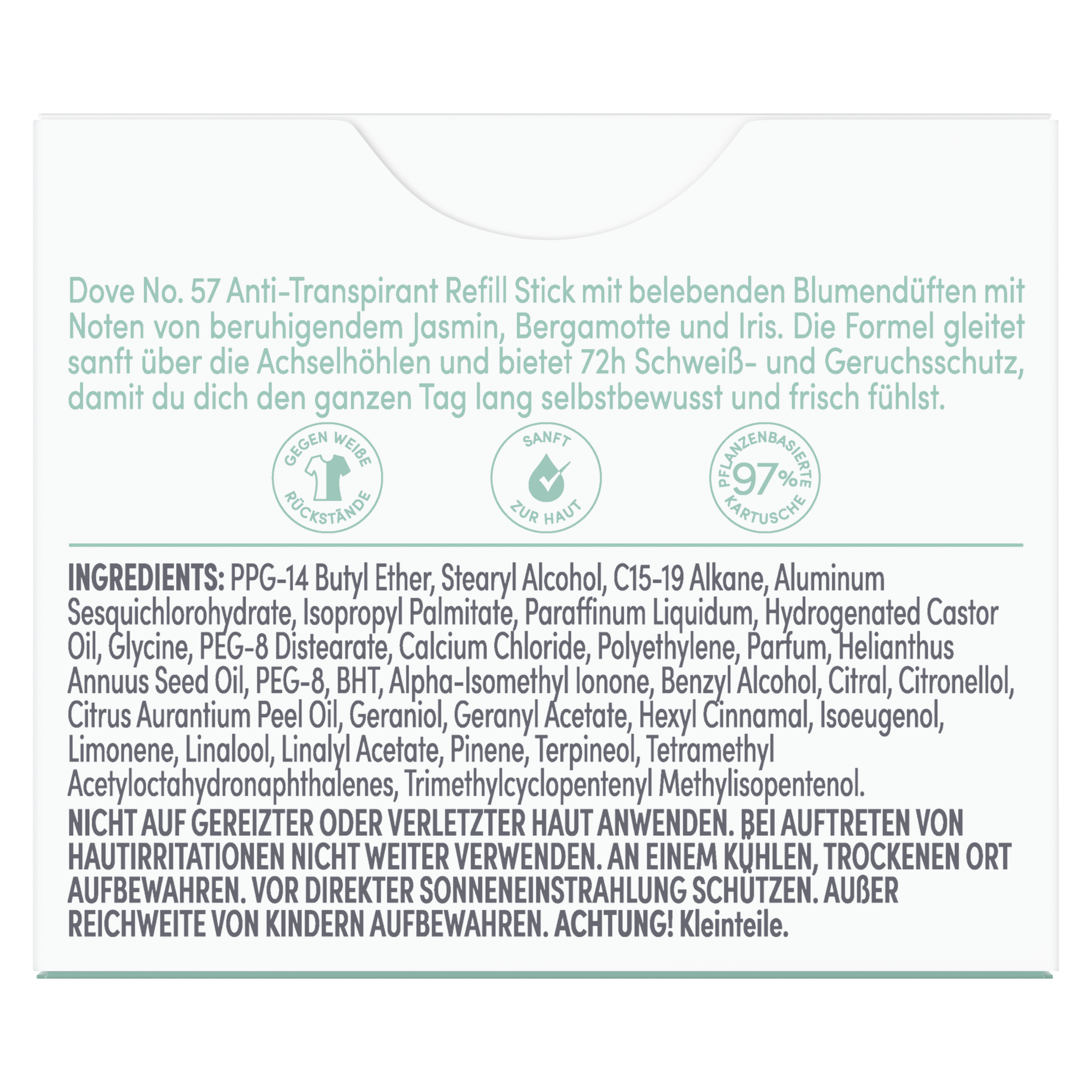 Dove Refill Anti-Transpirant Deo Jasmin & Bergamottenduft 35ml Nachfüllpack